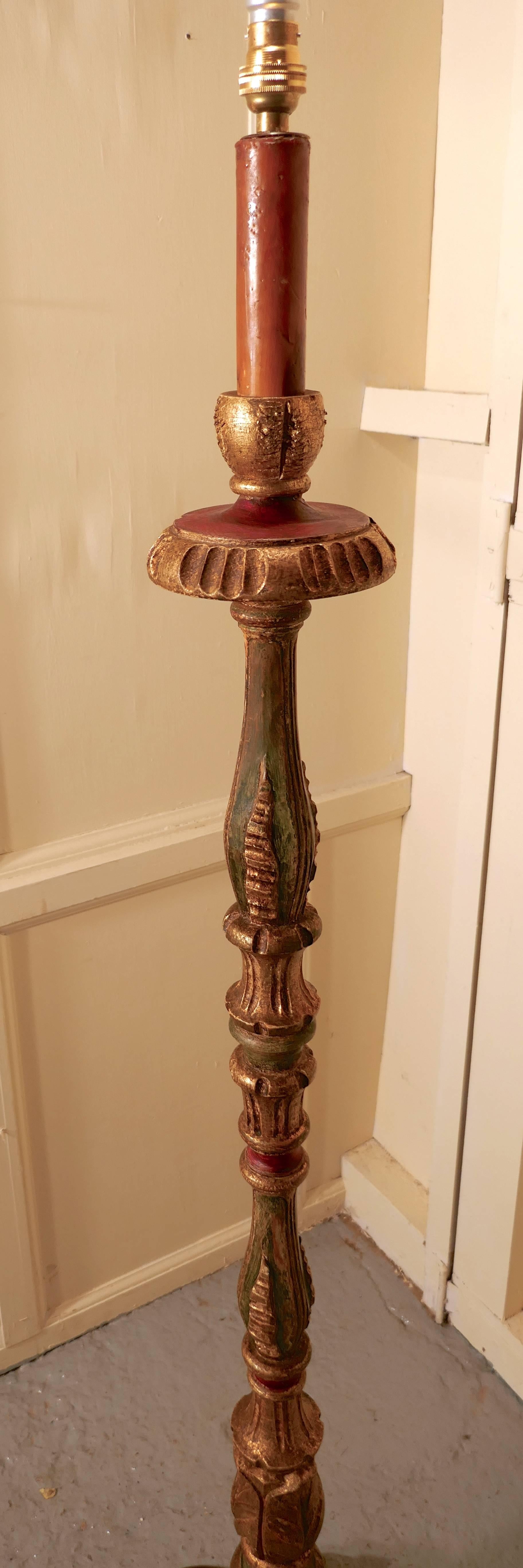 French Carved Gilt Floor Standing or Standard Lamp 1