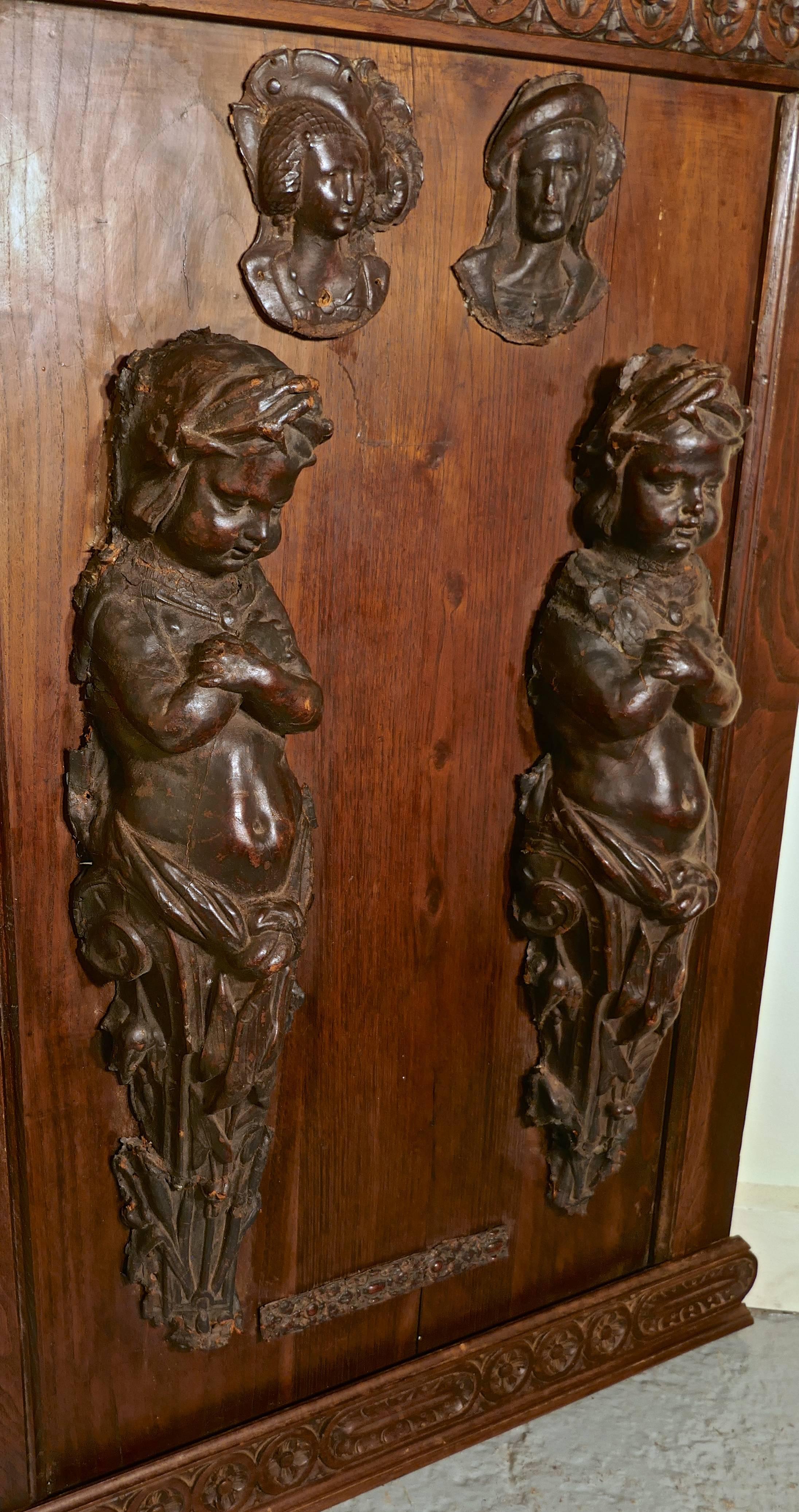 18th Century and Earlier Leathermaché Putti, Architectural Decorations For Sale