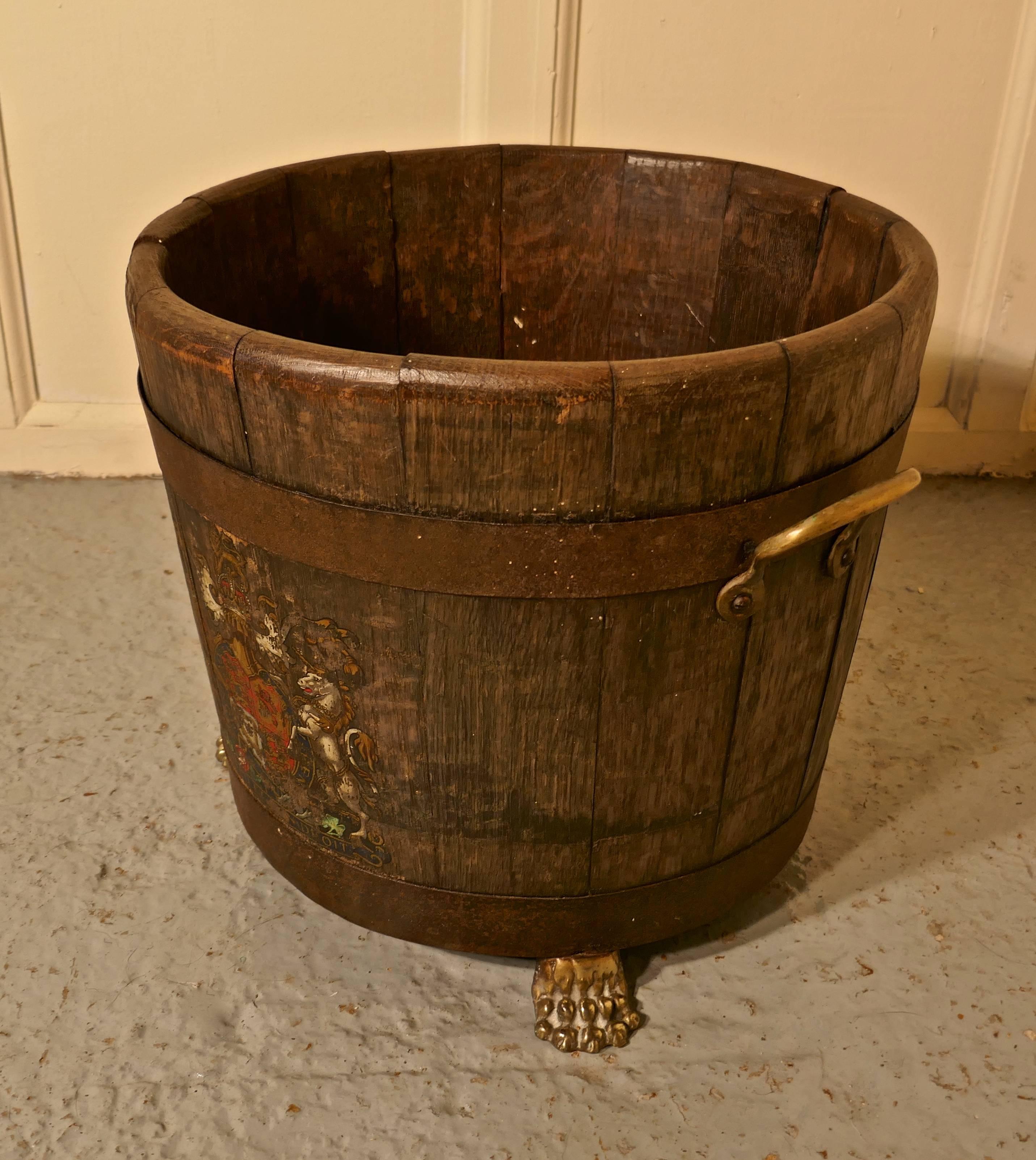 Napoleon III Oak Iron Bound Ships Barrel, with the Royal Coat of Arms