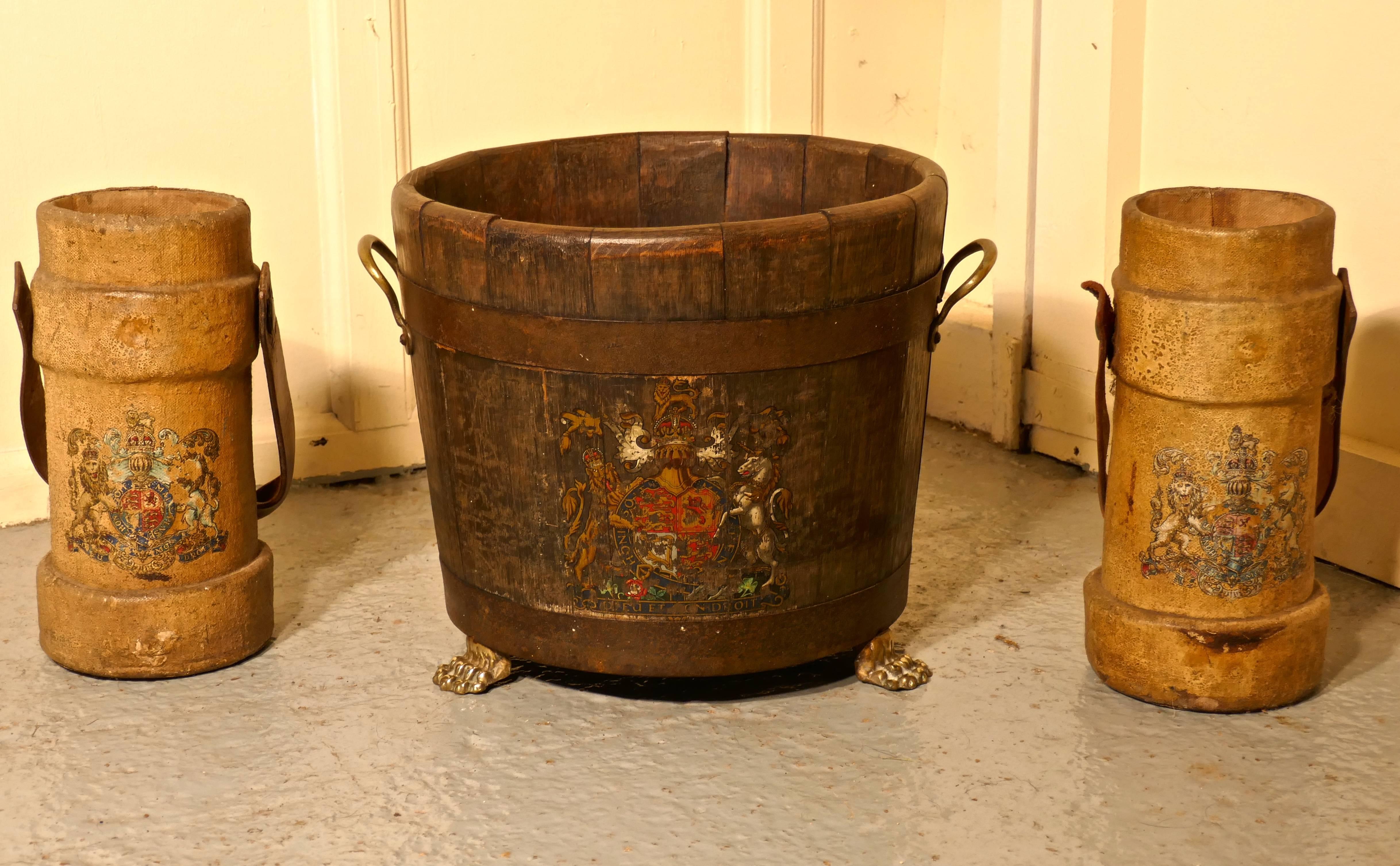 Great Britain (UK) Oak Iron Bound Ships Barrel, with the Royal Coat of Arms