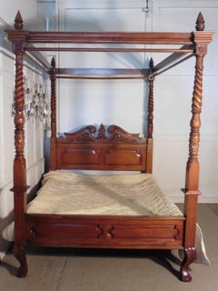Large Mahogany Four Poster Bed