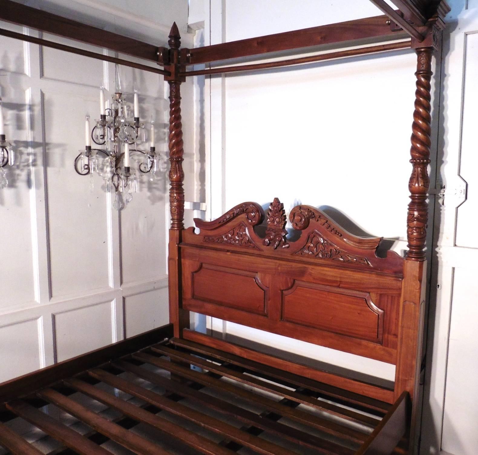 mahogany four poster queen bed