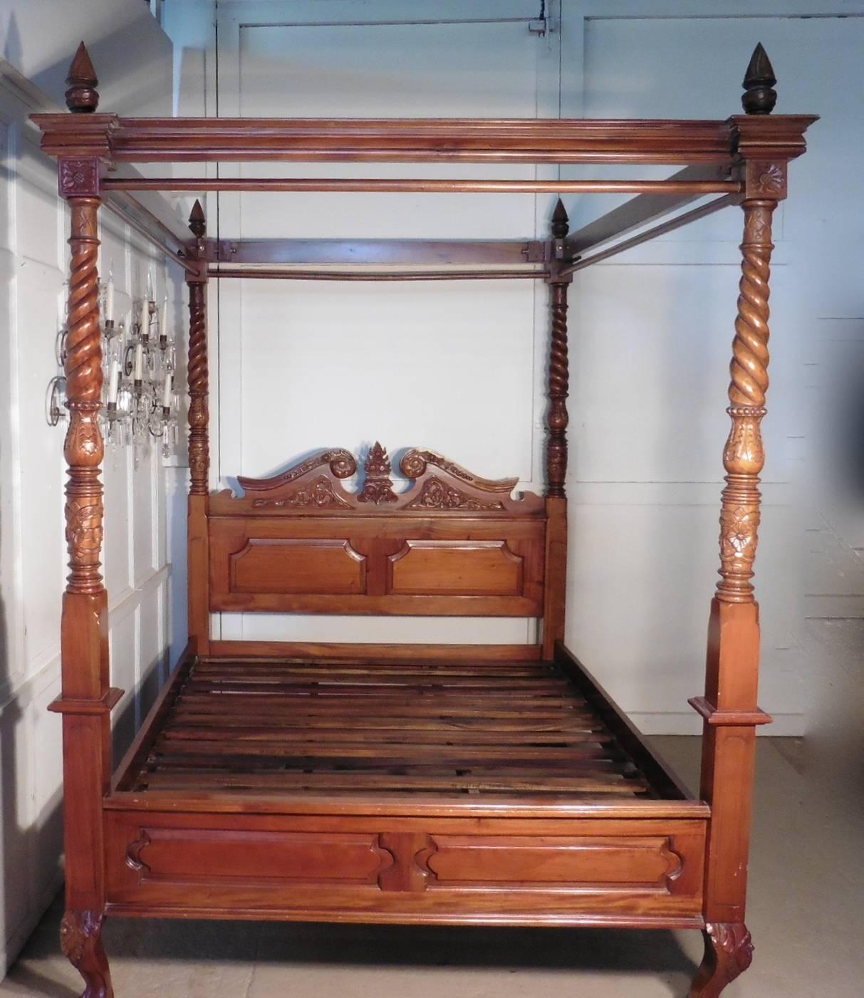 Georgian Large Mahogany Four Poster Bed