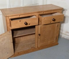 Victorian Stripped Pine Dresser Base, Kitchen Cupboard, Sideboard