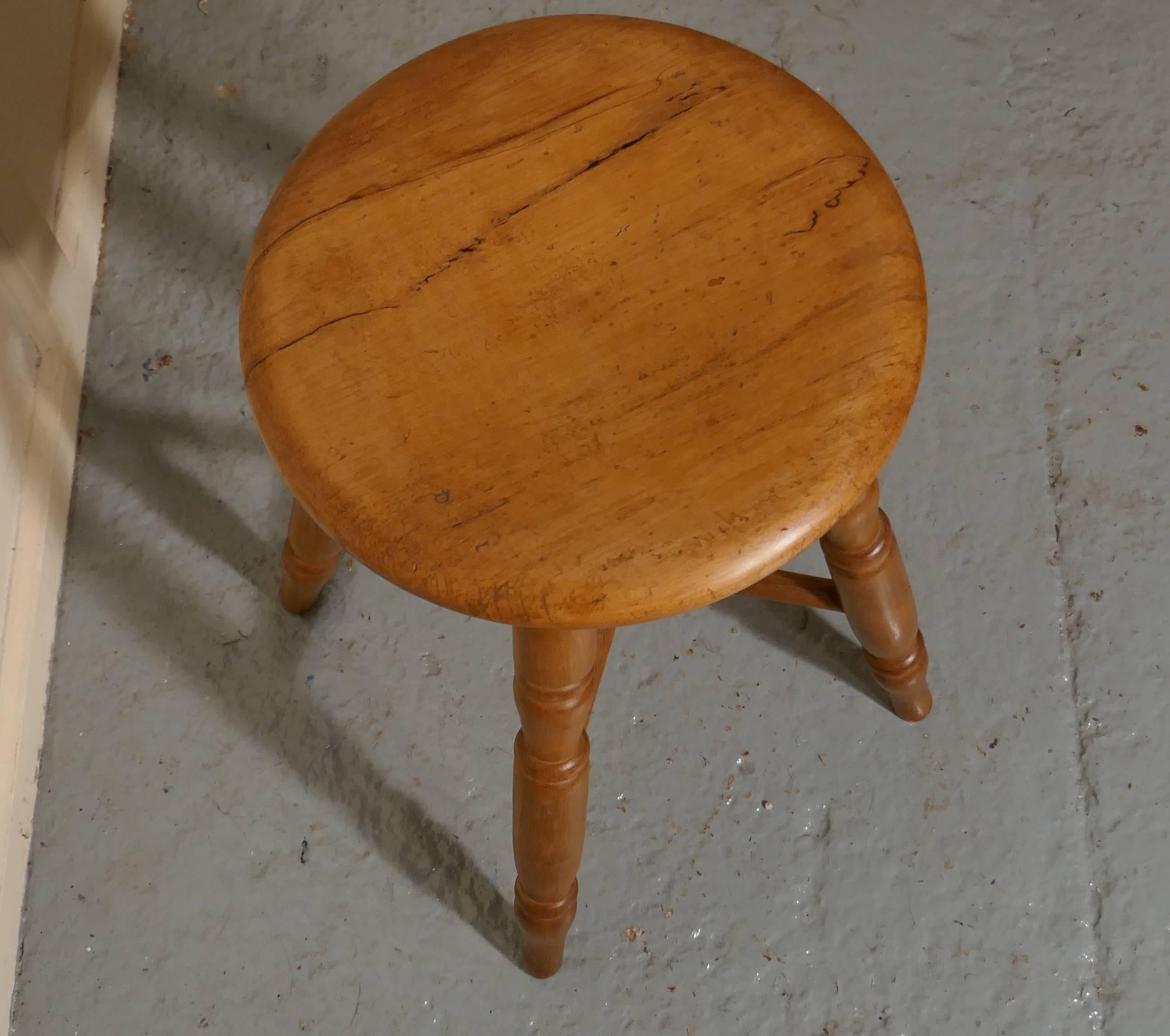 A Victorian elm farmhouse kitchen stool

A lovely country piece, and very useful, the stool is good and sound no wobbles, it has been cleaned and waxed, it is 18” high, 11” in diameter with a 1.5” thick top

THT72.