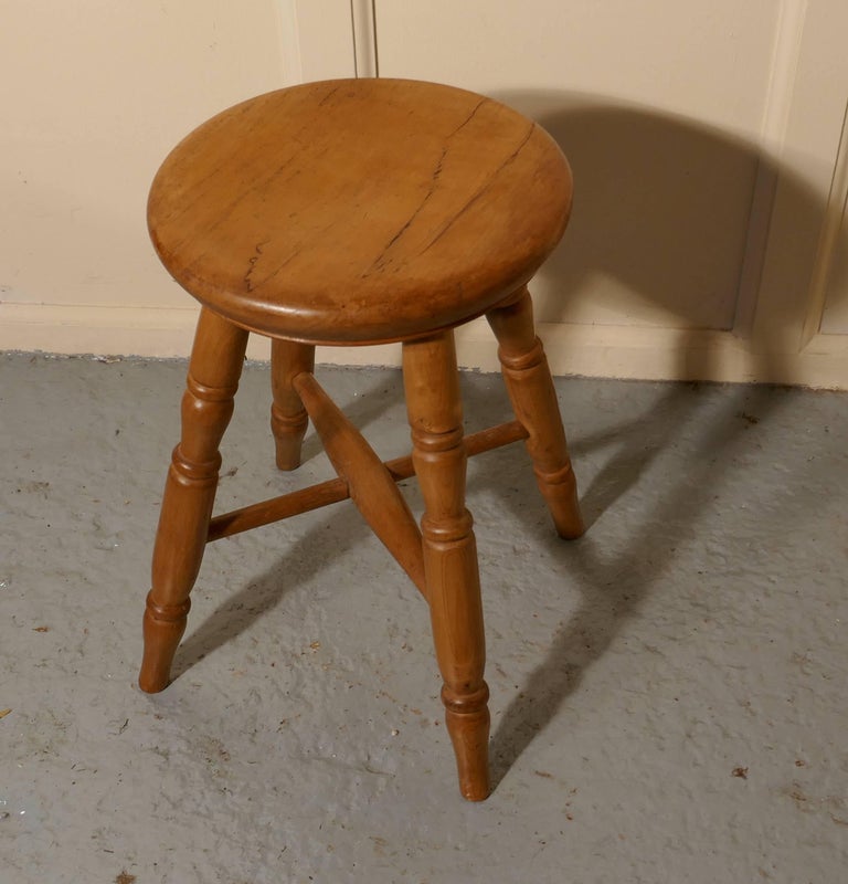 Victorian Elm Farmhouse Kitchen Stool For Sale at 1stDibs