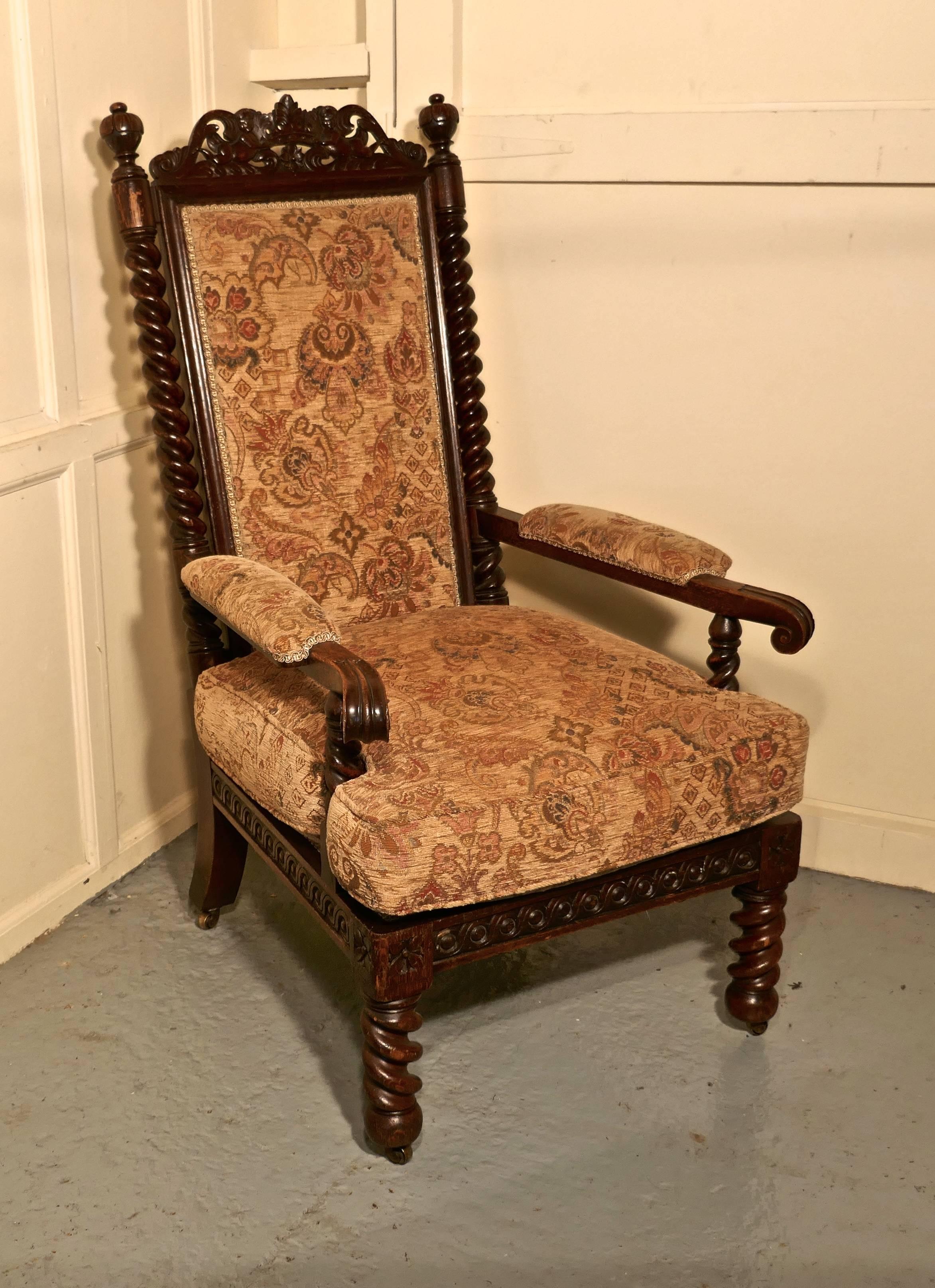 Stunning Victorian Gothic Carved Oak Throne Chair at 1stdibs