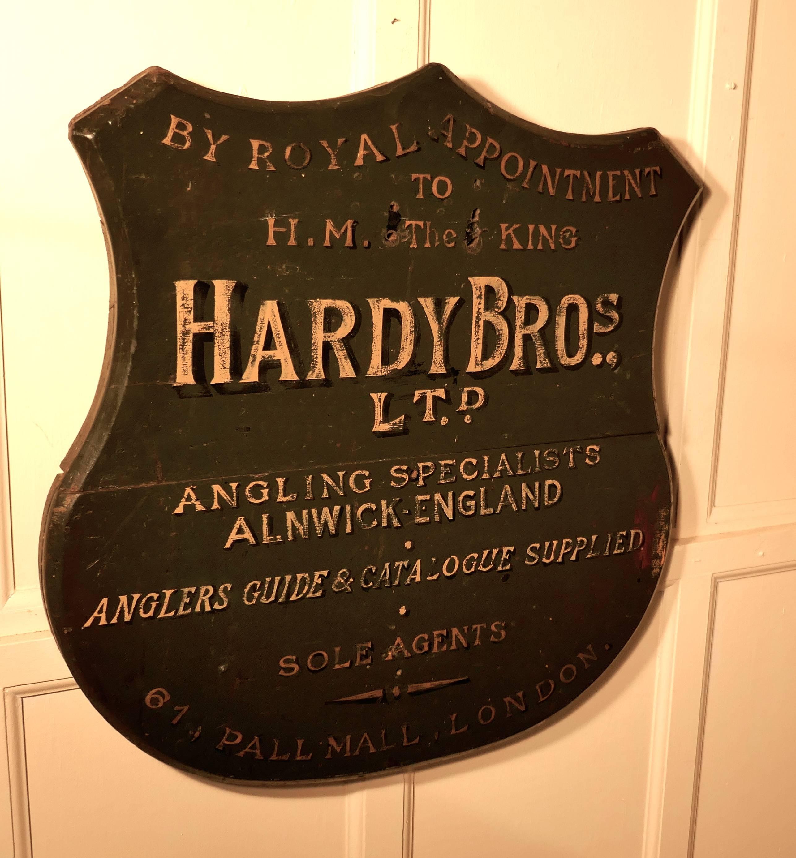 Industrial Hardy Bros Ltd, Angling Specialists Large Shield Wall Plaque