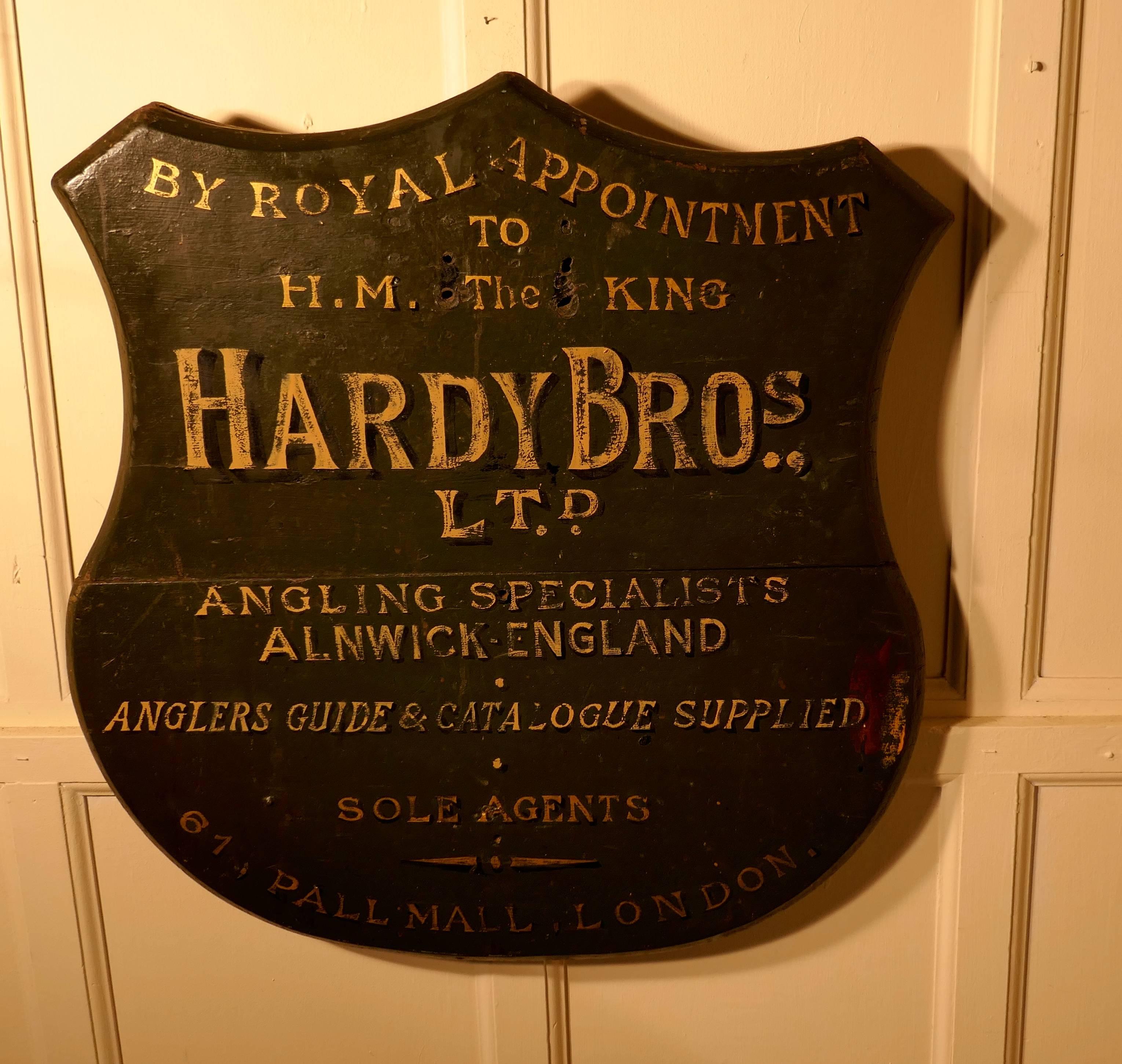 English Hardy Bros Ltd, Angling Specialists Large Shield Wall Plaque