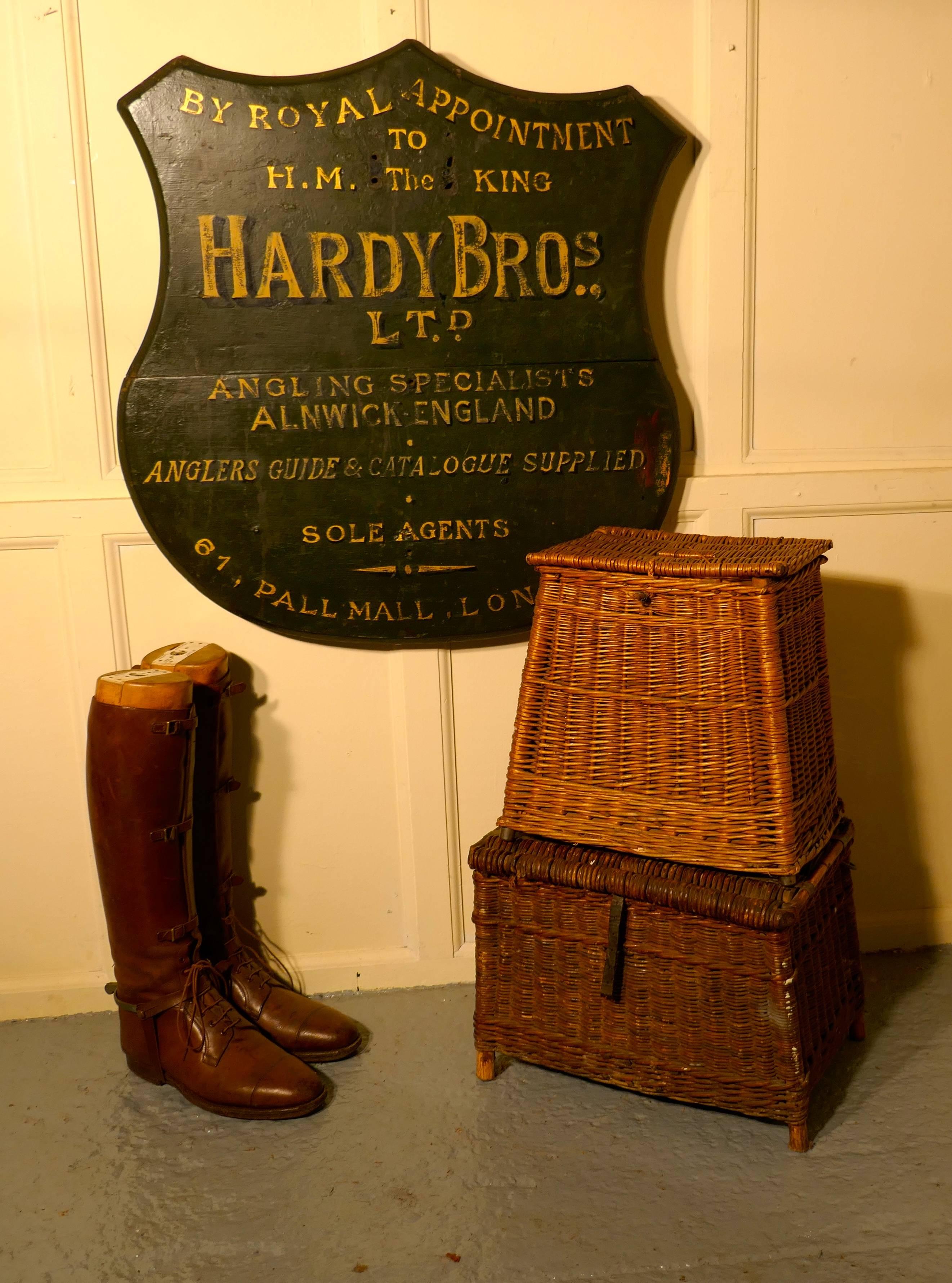 Hardy Bros Ltd, Angling Specialists Large Shield Wall Plaque In Good Condition In Godshill, Isle of Wight