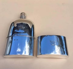 Solid Silver Hallmarked Hip Flask and Cup by Thomas Johnson-I, 1859