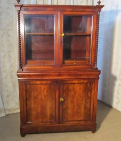 William IV Scottish Flame Mahogany Secretaire Bookcase