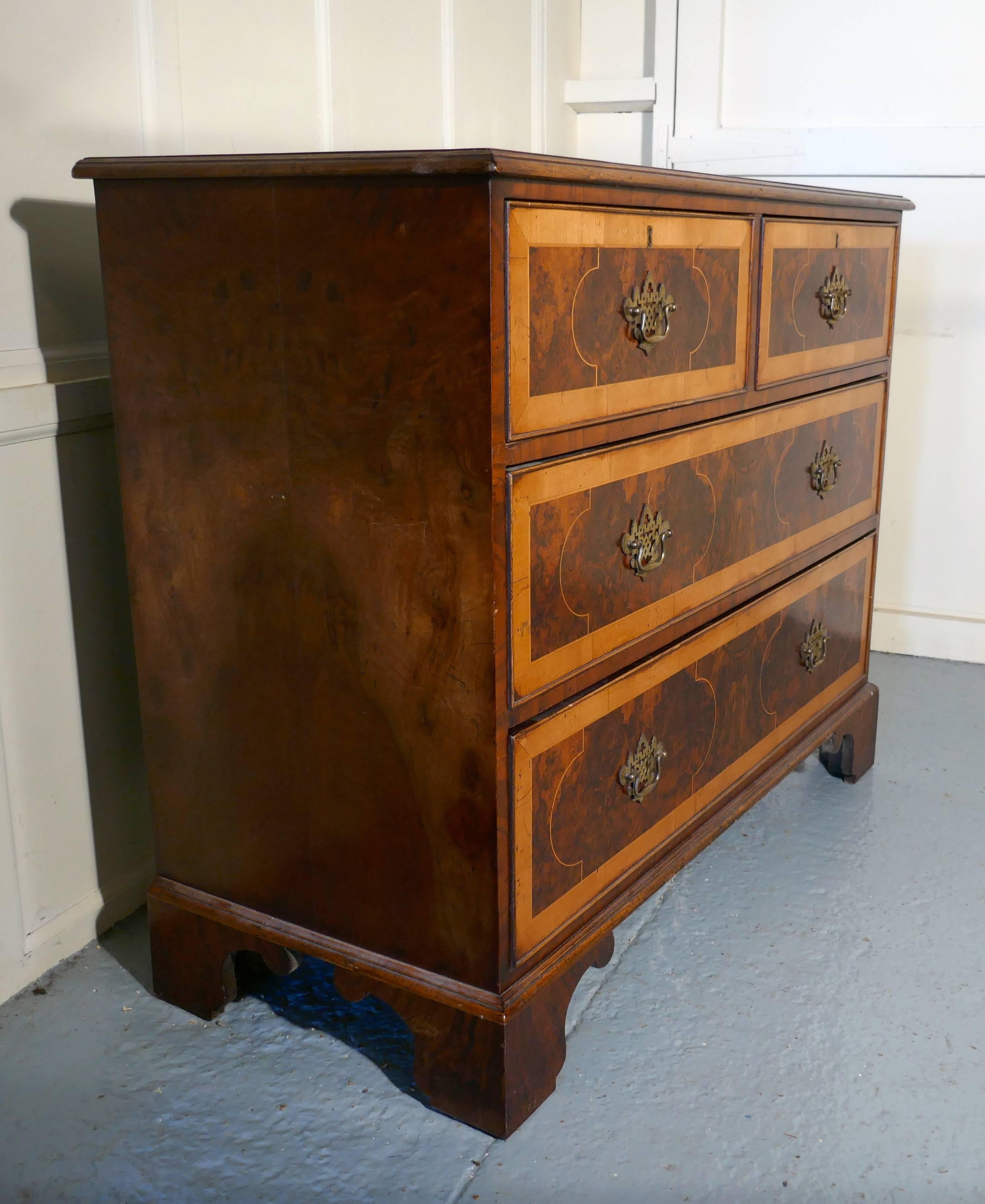 Early 19th Century Large Inlaid Walnut and Satinwood Chest of Drawers 3