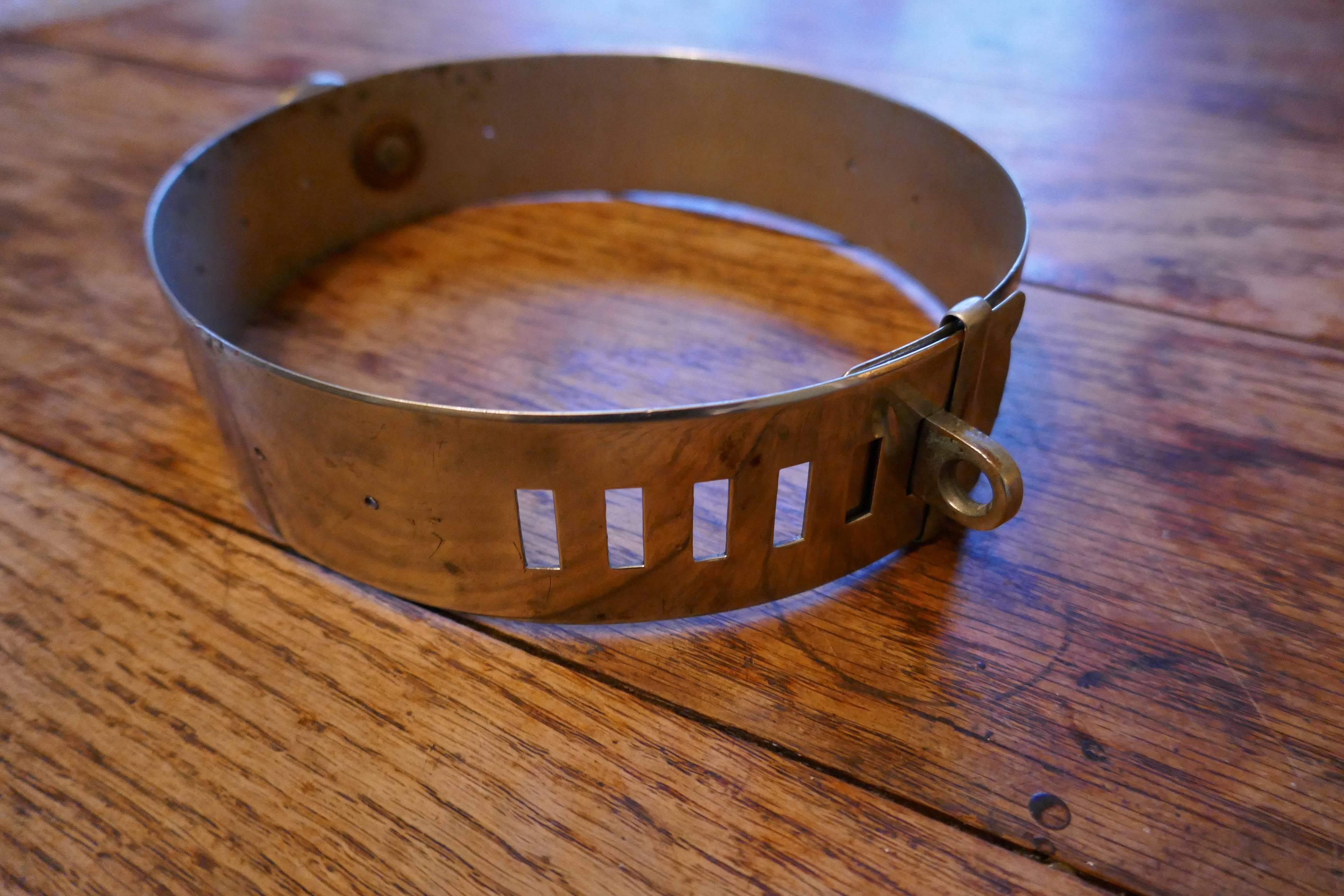 French Provincial 19th Century French Nickel Silver Hunting Dog Collar, Engraved Provenance