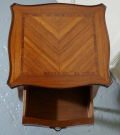 Single French Cherry, Walnut and Satinwood Marquetry Bedside Cupboard