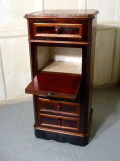 French Flame Mahogany Bedside Cabinet or Night Table