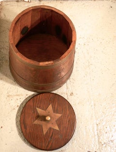 Royal Navy Edwardian “Grog Tub”, Oak and Brass Sailor’s Rum Barrel