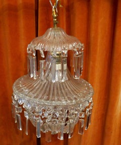 Petite Waterfall and Basket Baccarat Pendant Chandelier