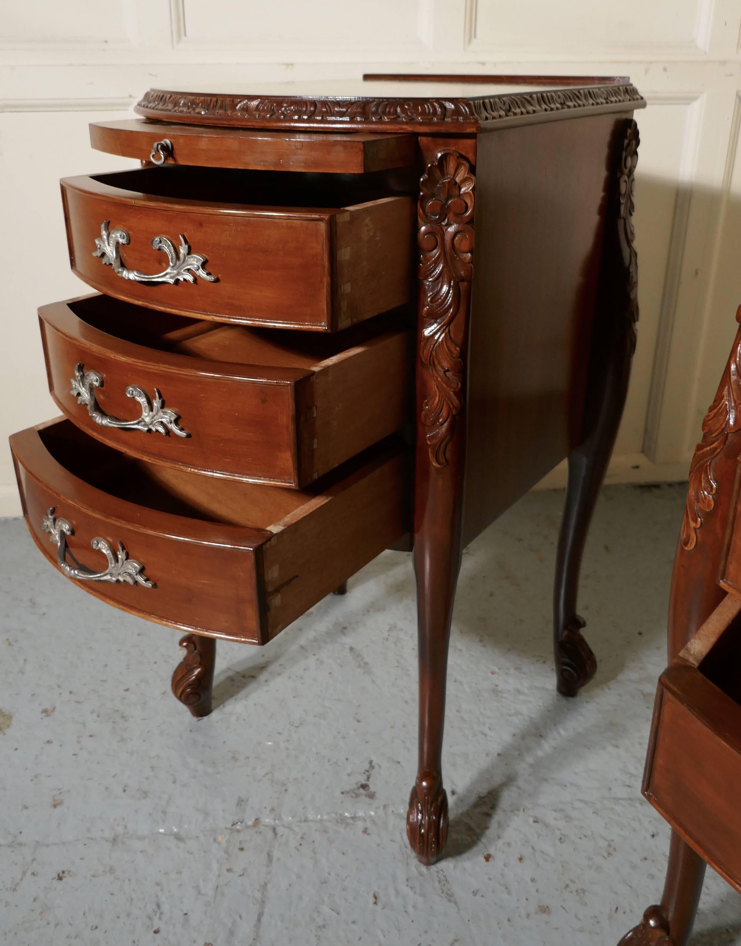 three drawer bedside table