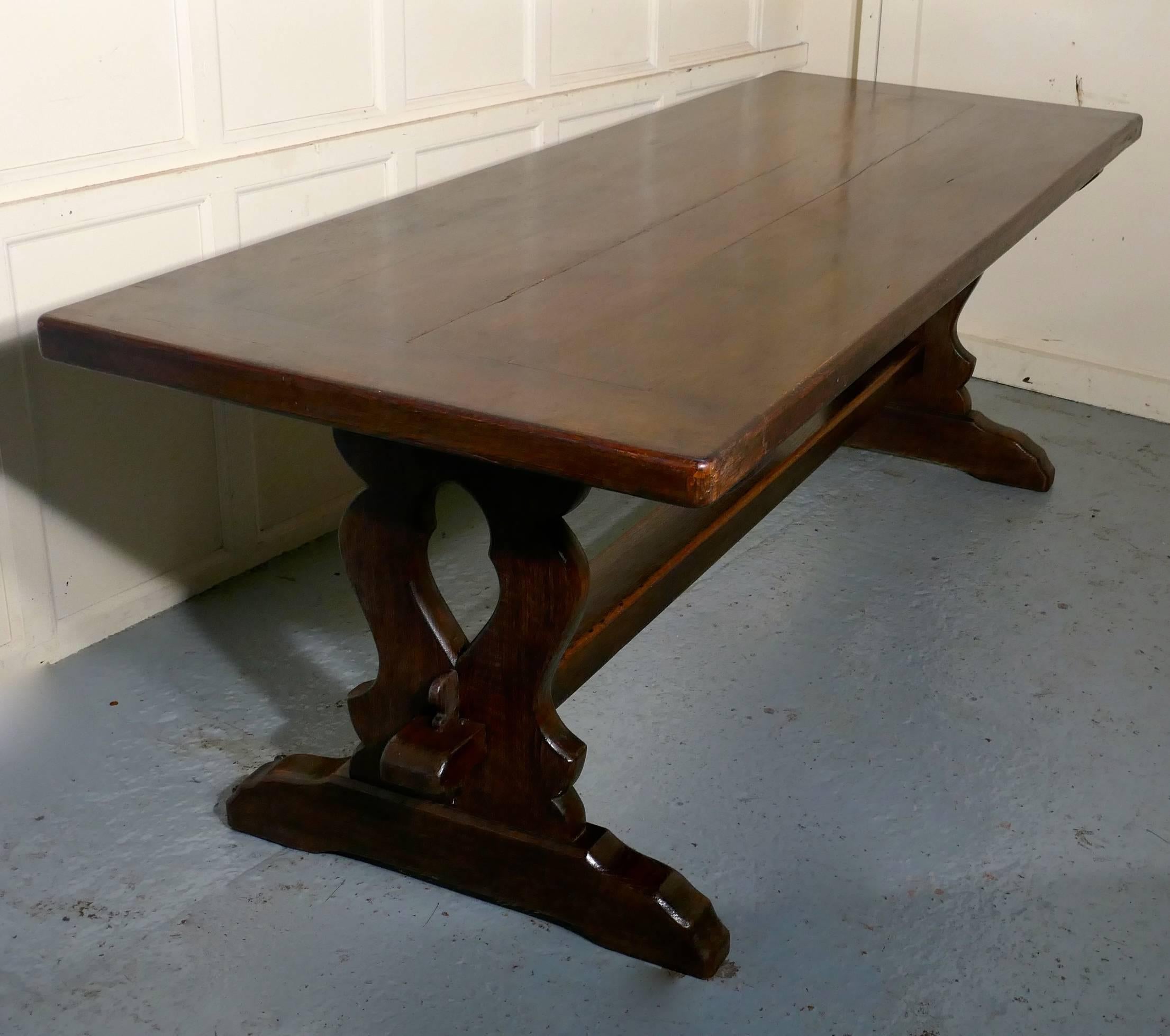 Large French Oak Refectory Table, Table Monastère In Good Condition In Chillerton, Isle of Wight