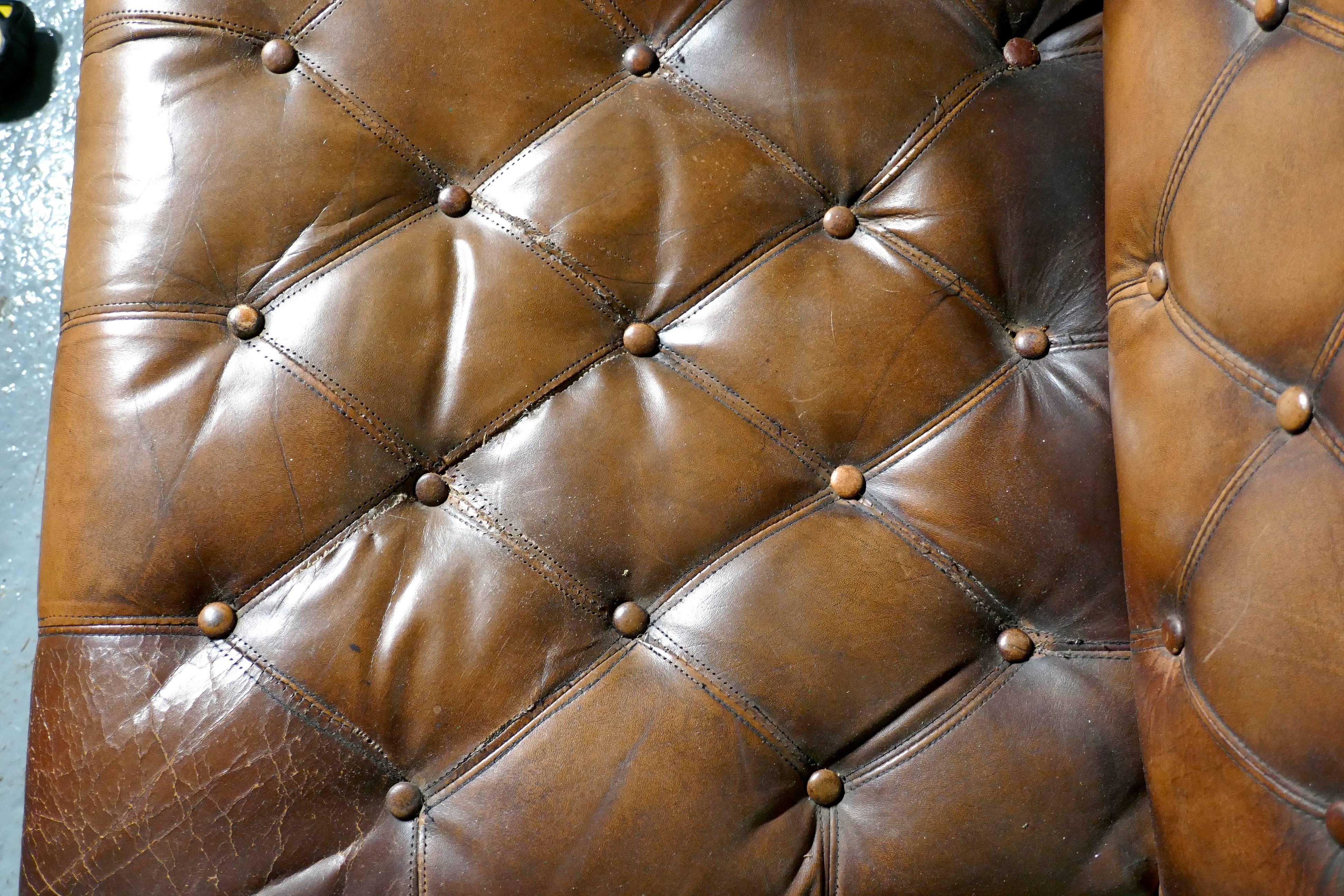 Directoire Chesterfield Leather Library or Office Desk Chair