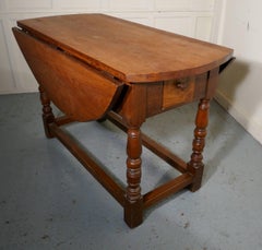 French Country Elm Drop-Leaf Table, Kitchen Dining Table