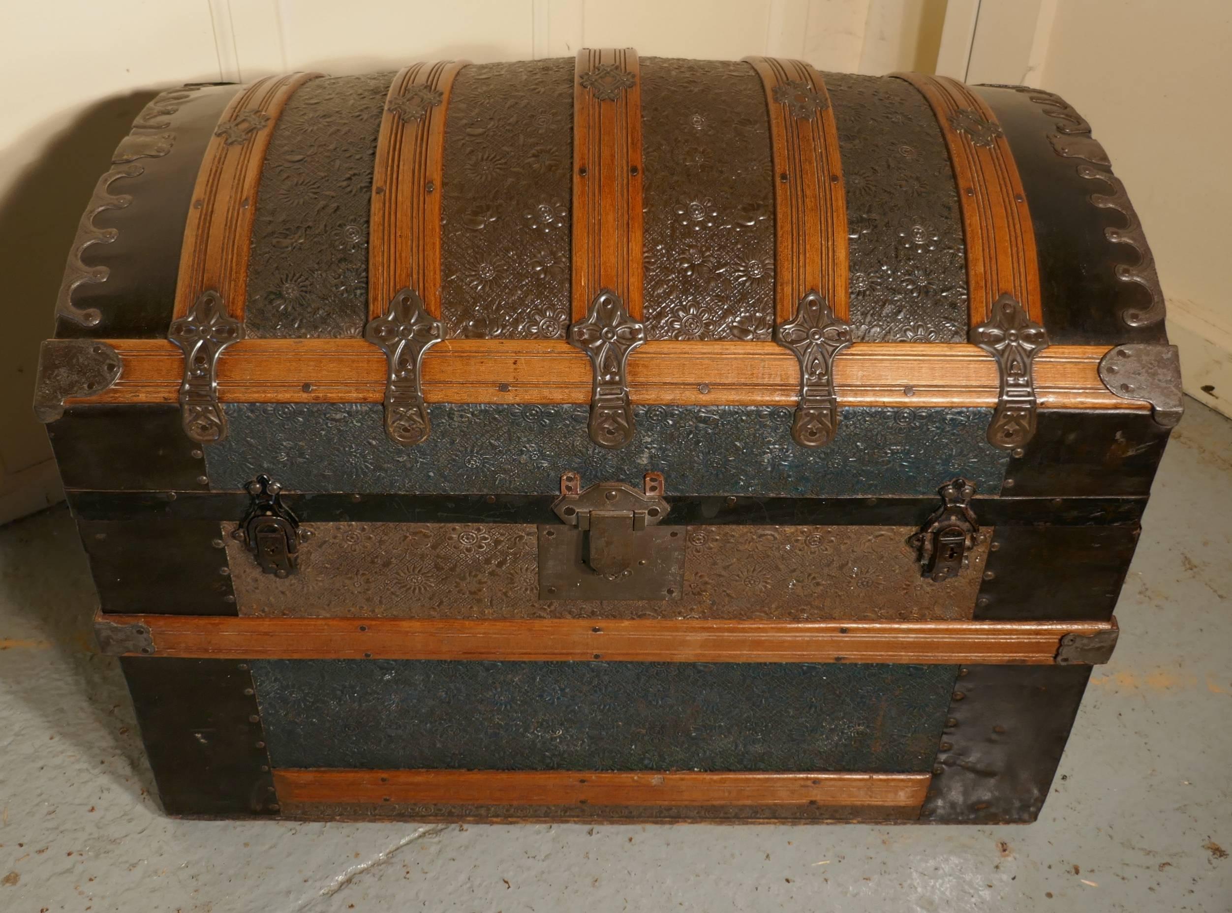 Very Decorative Spanish Dome Top Trunk In Good Condition In Chillerton, Isle of Wight