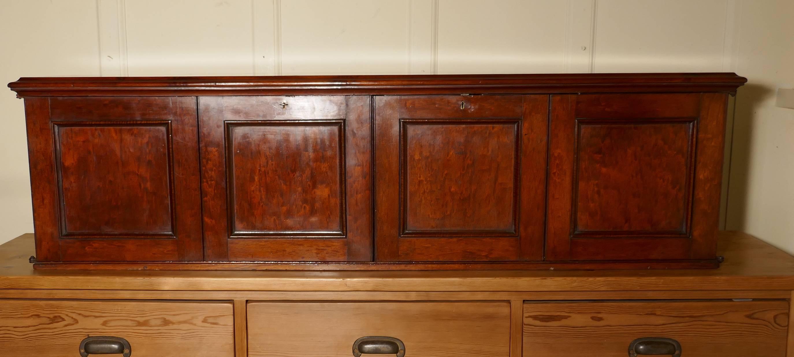 19th Century Long Mahogany Estate Cupboard Filing Drawers In Good Condition In Chillerton, Isle of Wight