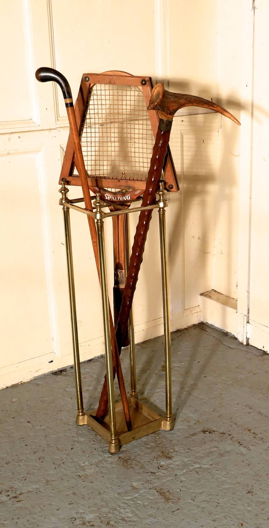 19th Century Victorian Brass and Cast Iron Walking Stick Stand or Umbrella Stand