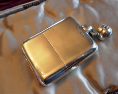 Silver Hallmarked Hip Flask and Cup by J Dixon, Sheffield, 1909