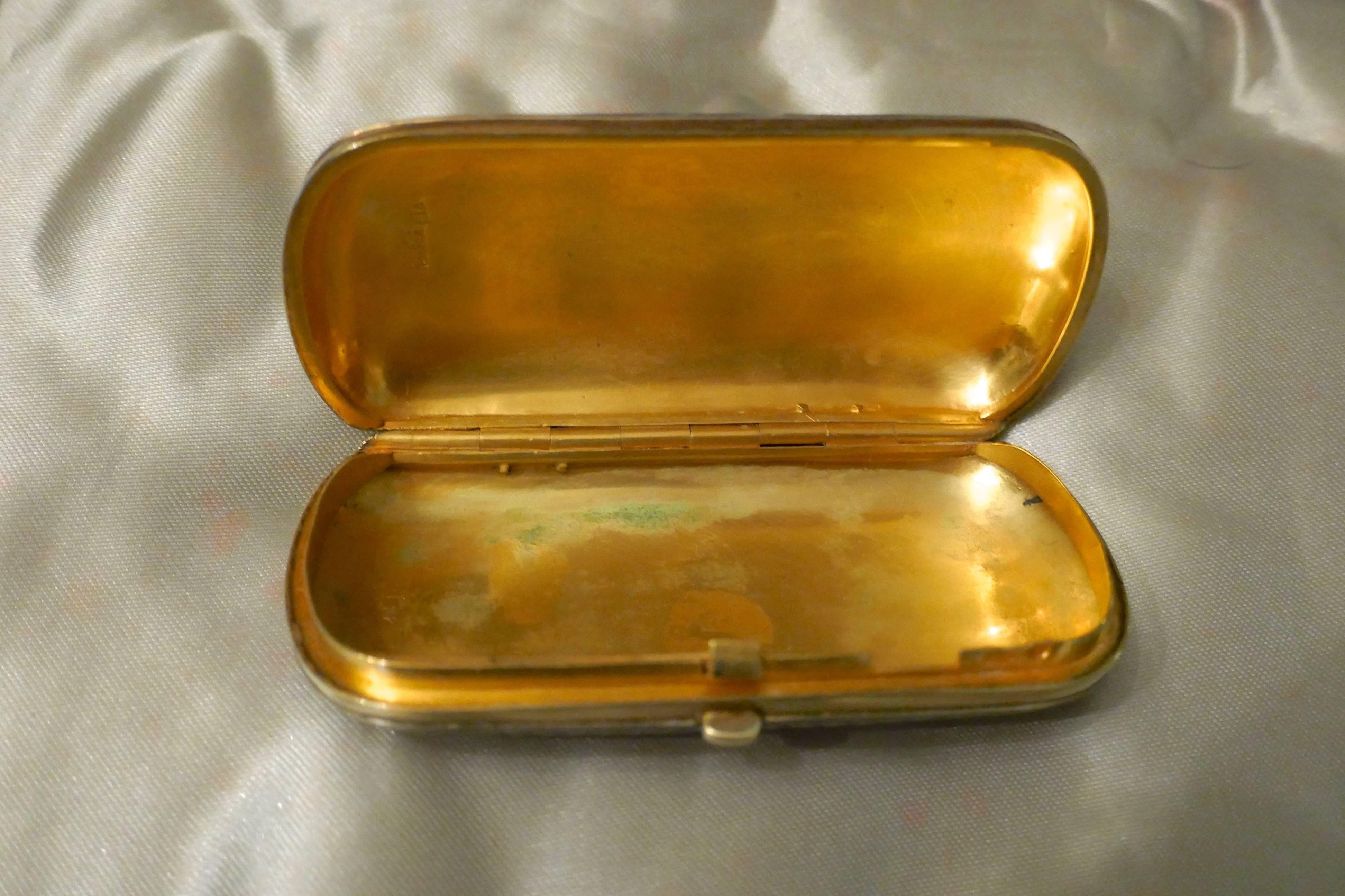 Russian Cloisonné Card Case in Silver Gilt For Sale 1