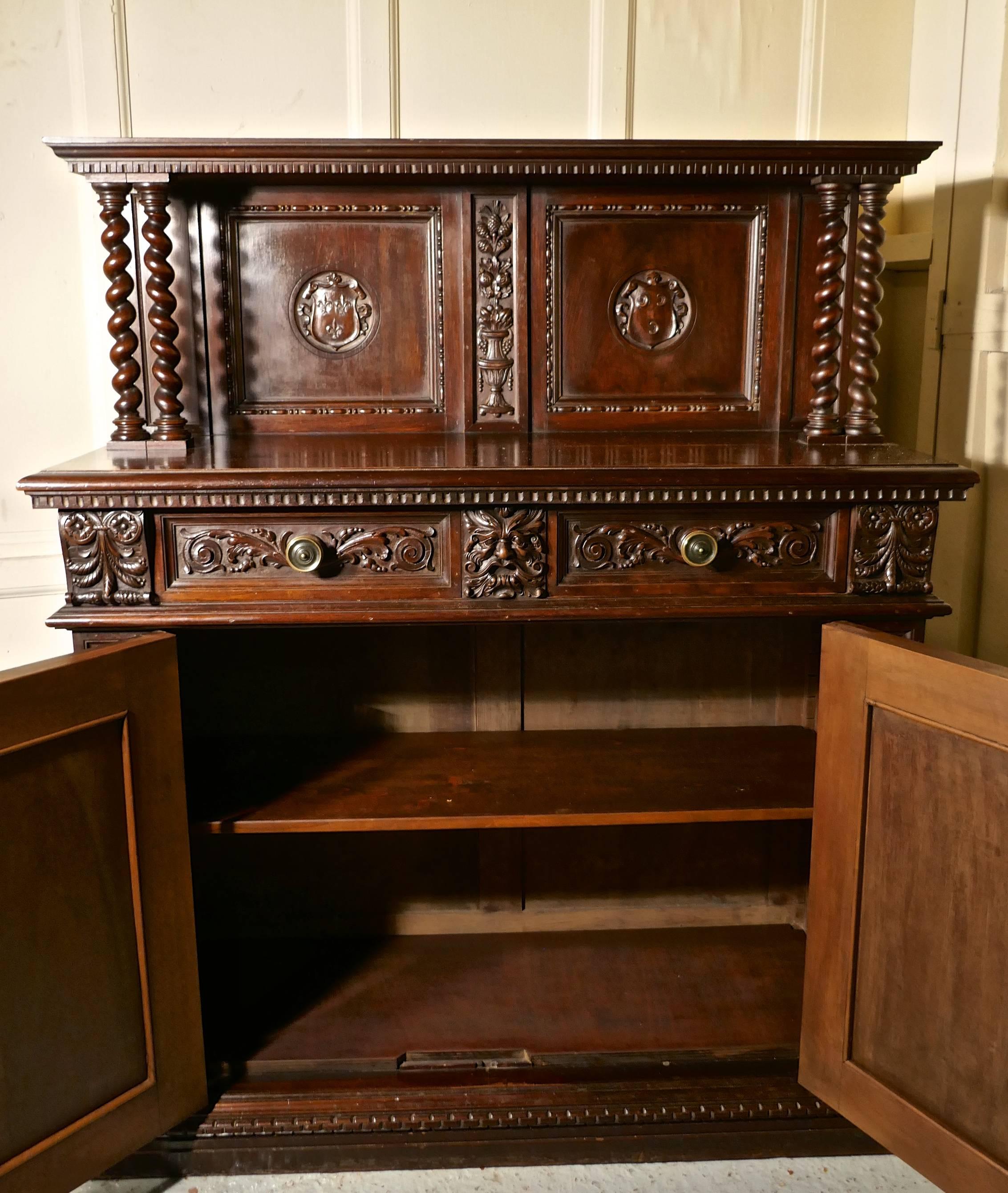 19th Century Green Man Gothic Carved Dresser by Edwards and Roberts