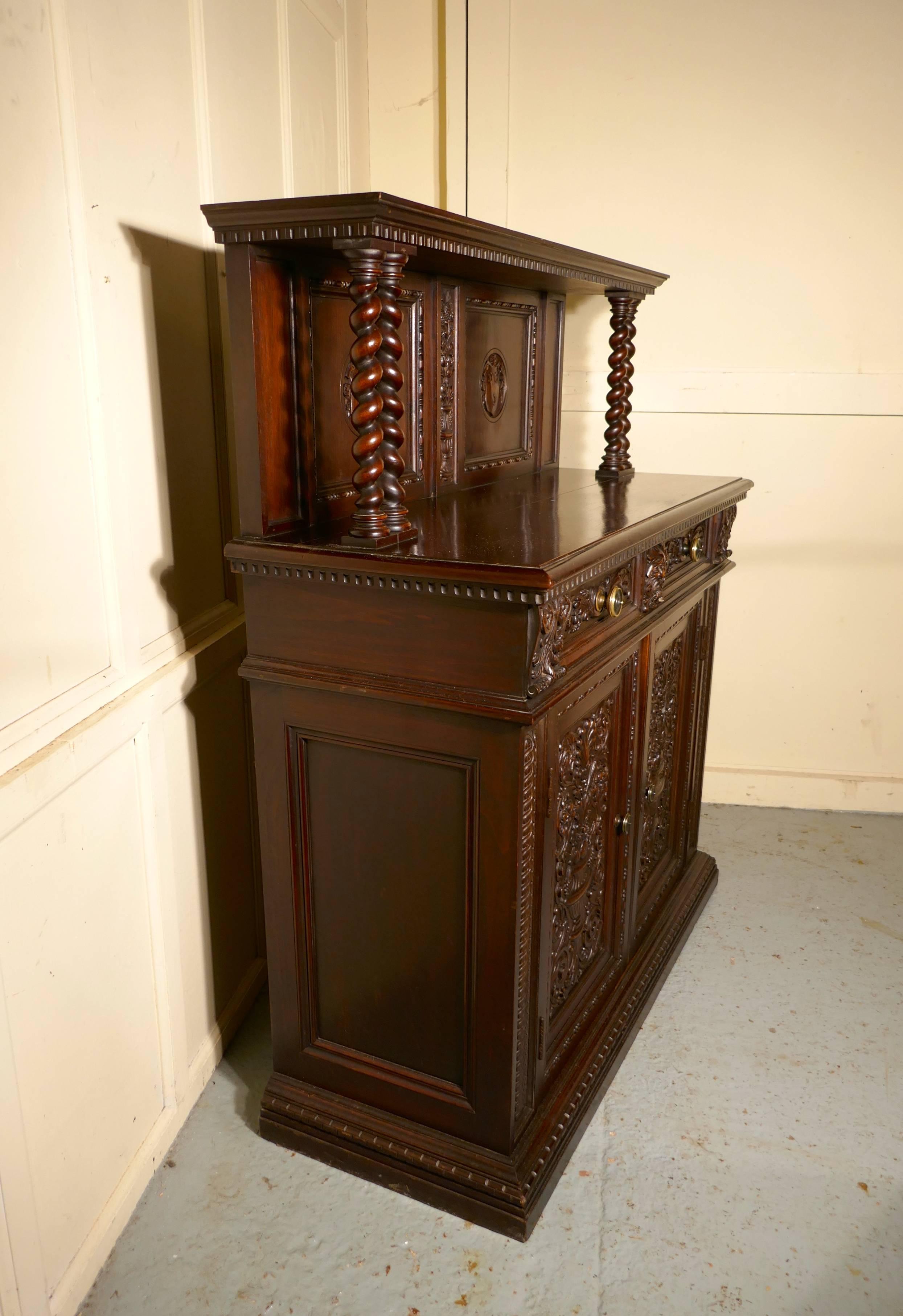 Green Man Gothic Carved Dresser by Edwards and Roberts In Excellent Condition In Godshill, Isle of Wight