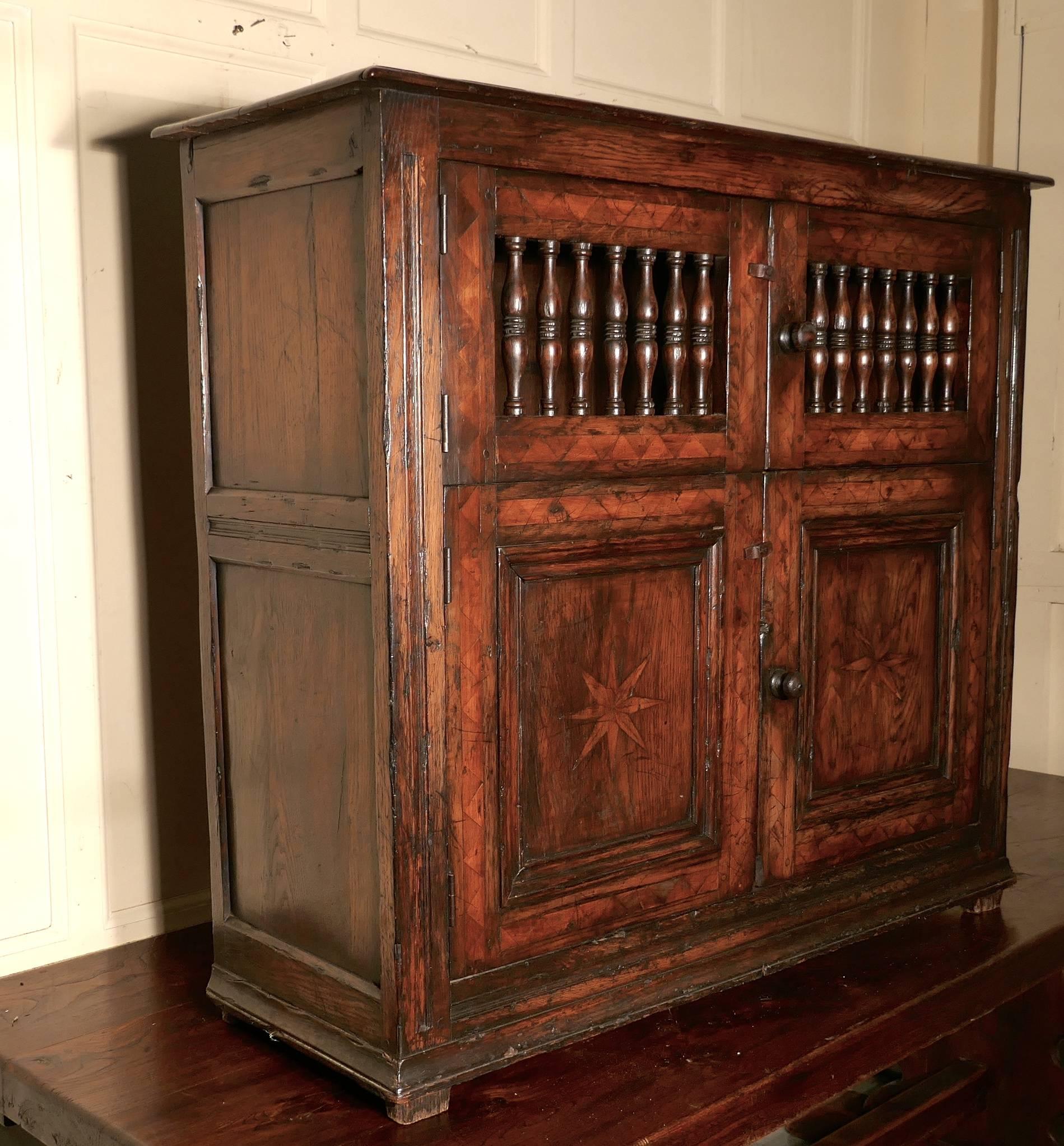 Late 18th Century Antique Inlaid Elm Food Cupboard, Bread Hutch 3