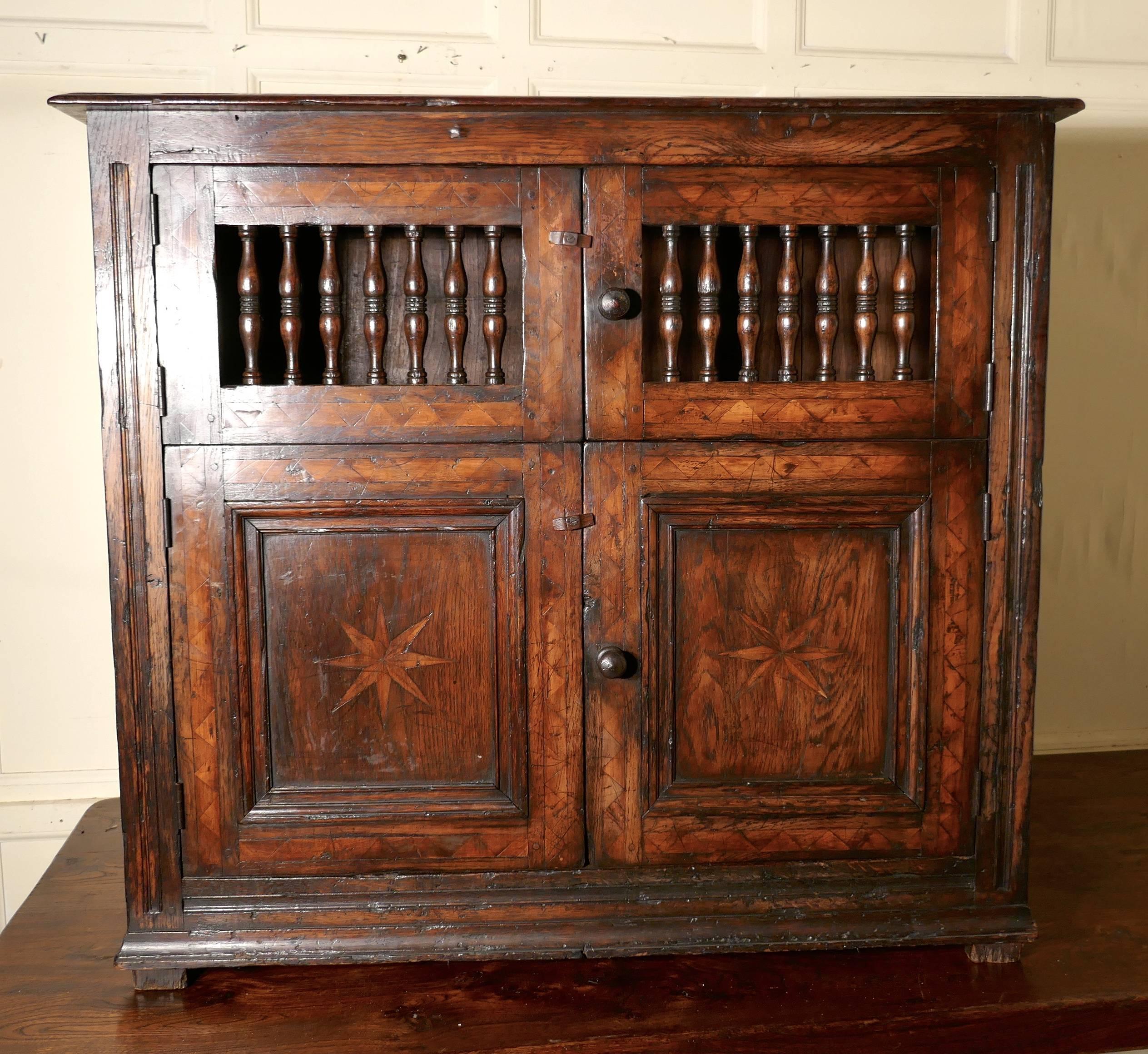 Late 18th Century Antique Inlaid Elm Food Cupboard, Bread Hutch 4