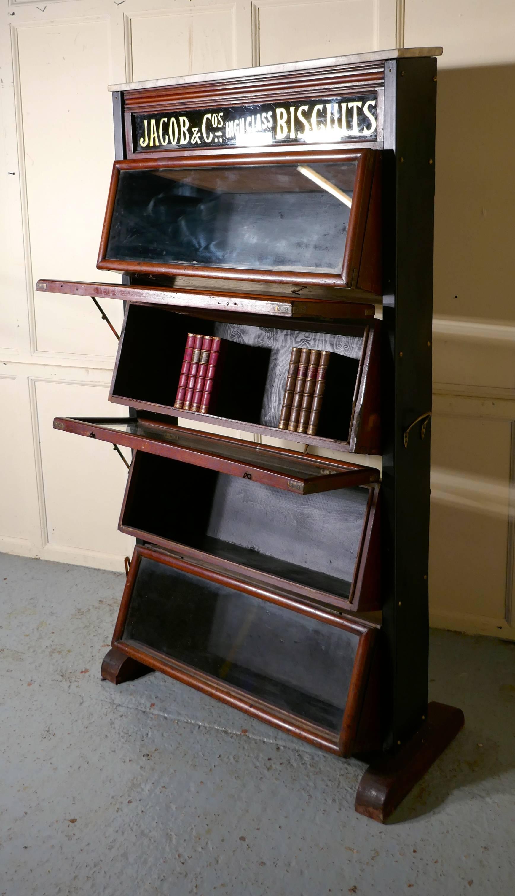 Jacob & Co’s High Class Biscuits Shop Display Cabinet In Good Condition In Godshill, Isle of Wight