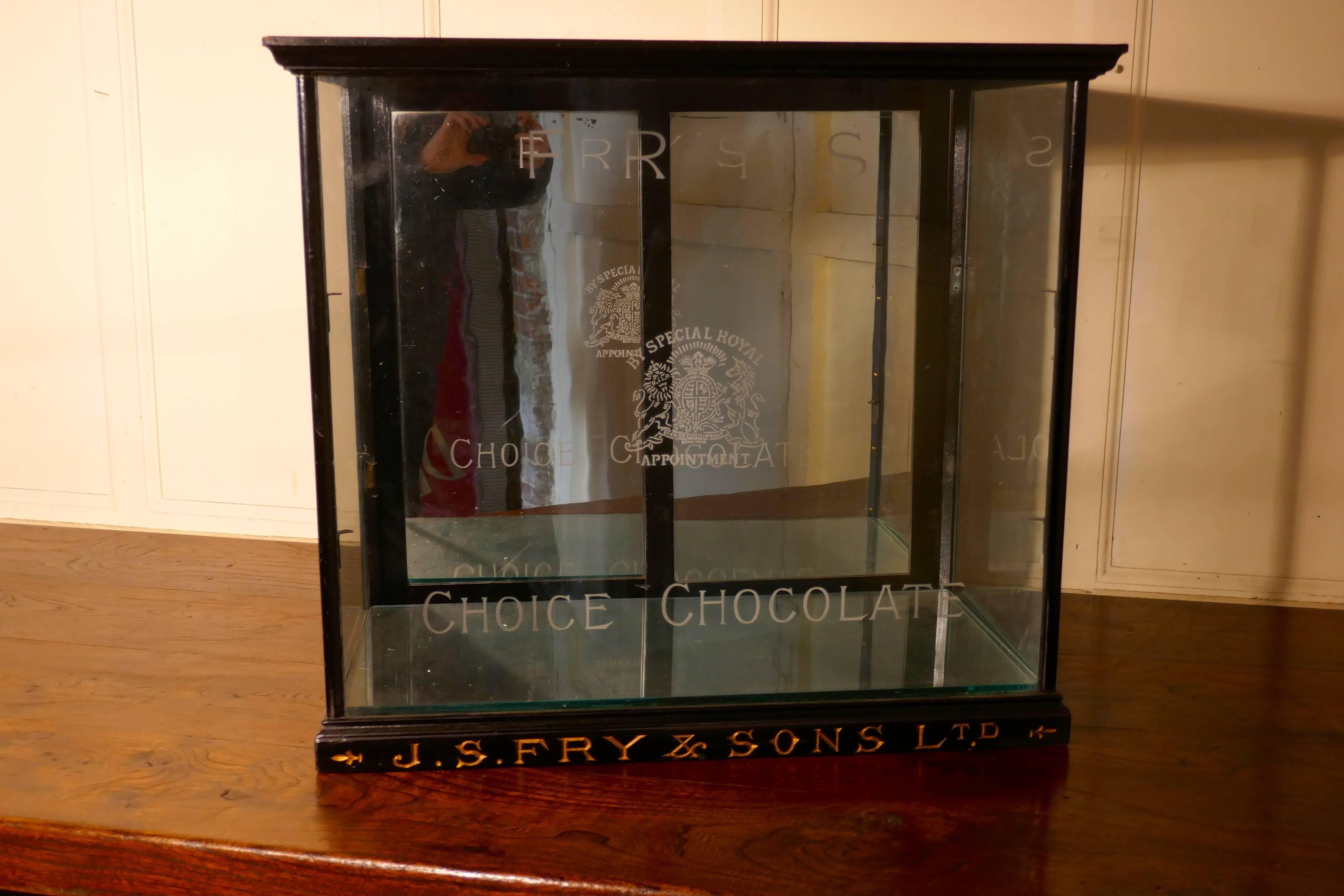 Fry’s Glazed Sweet Shop Display Cabinet In Good Condition In Godshill, Isle of Wight