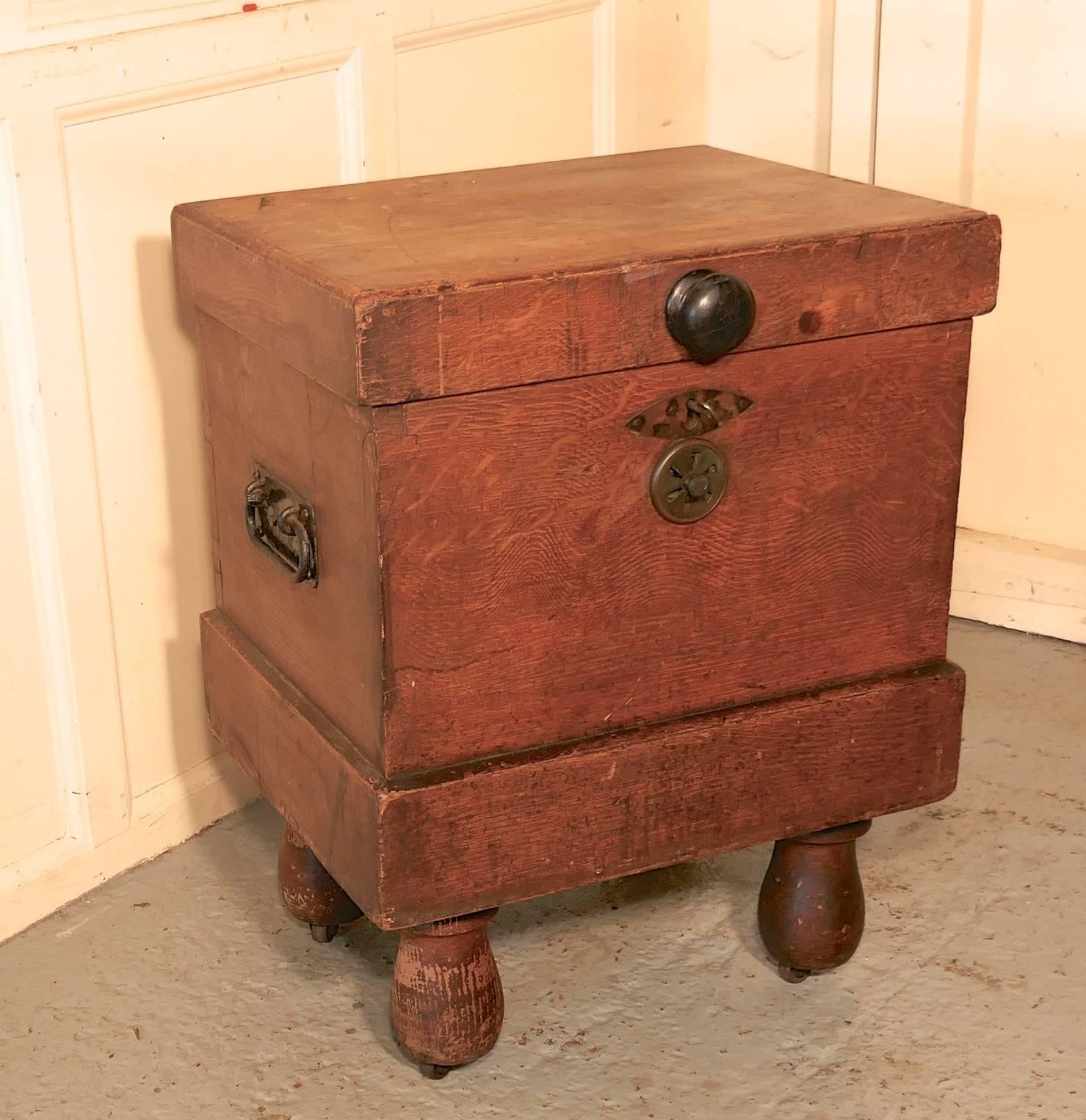 English Country House Pine Ice Box or Refrigerator from around 1890