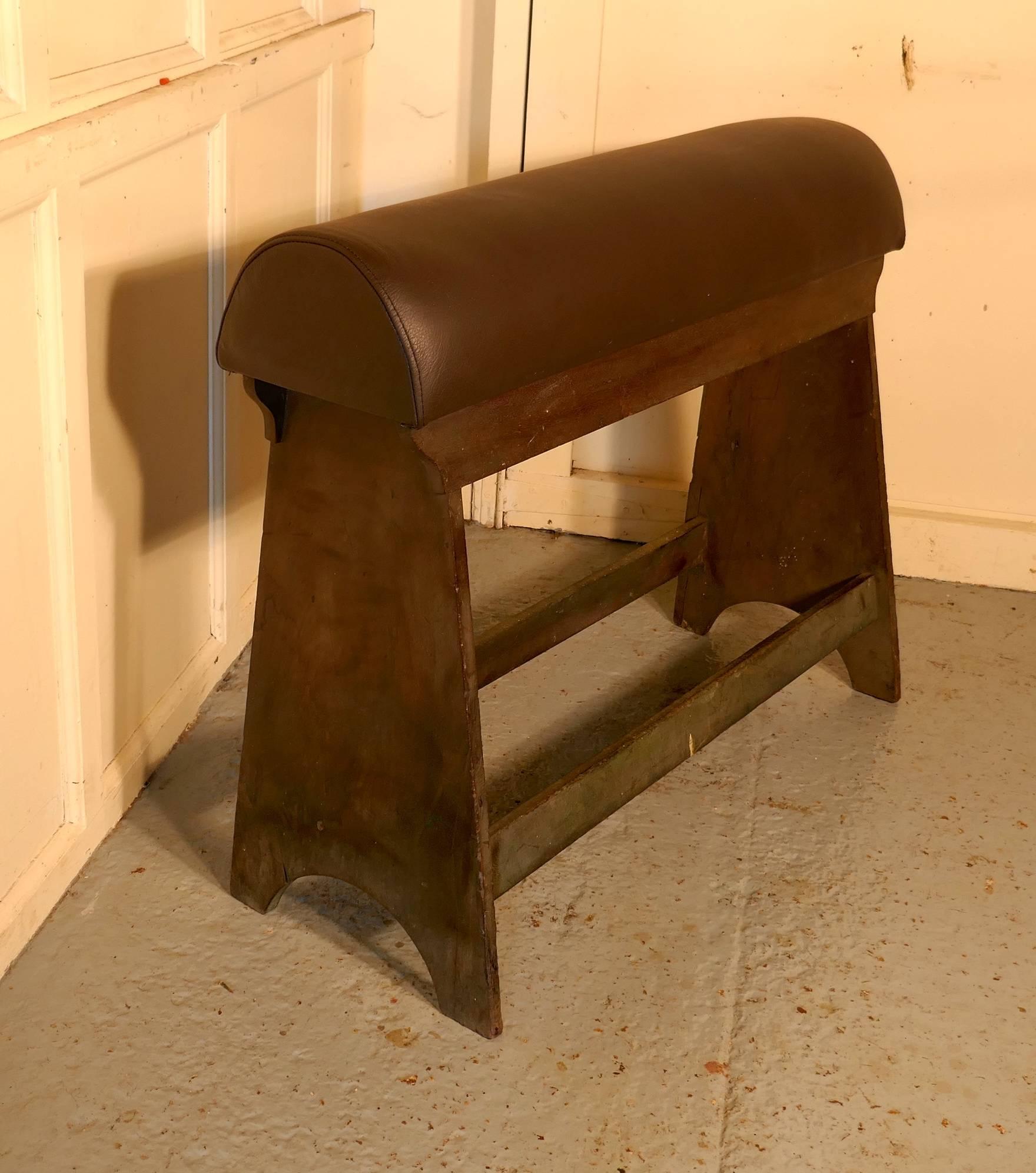 18th Century Georgian Mahogany Leather Upholstered Saddle Rack