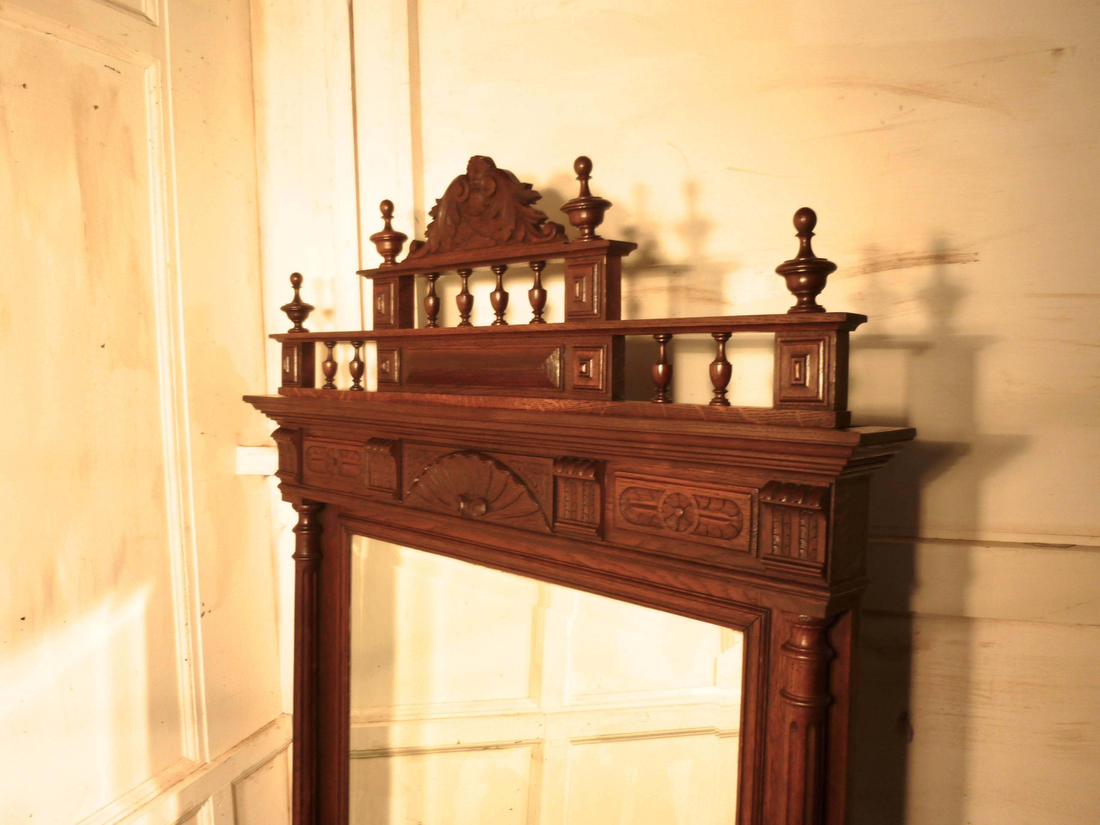 carved oak mirror