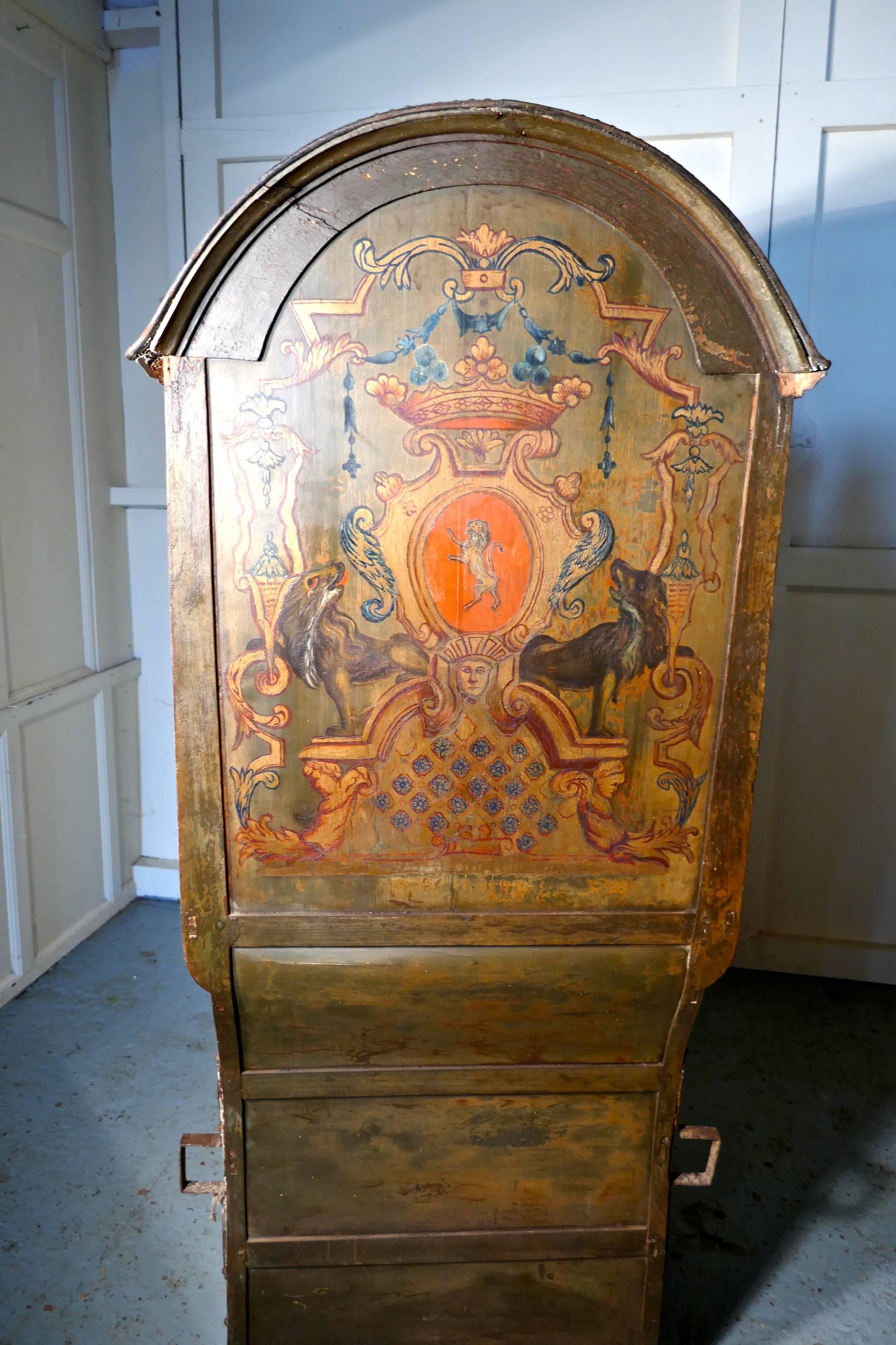 Paint French Château de Chasse, Sedan Chair, Original Unrestored, circa 1740 For Sale