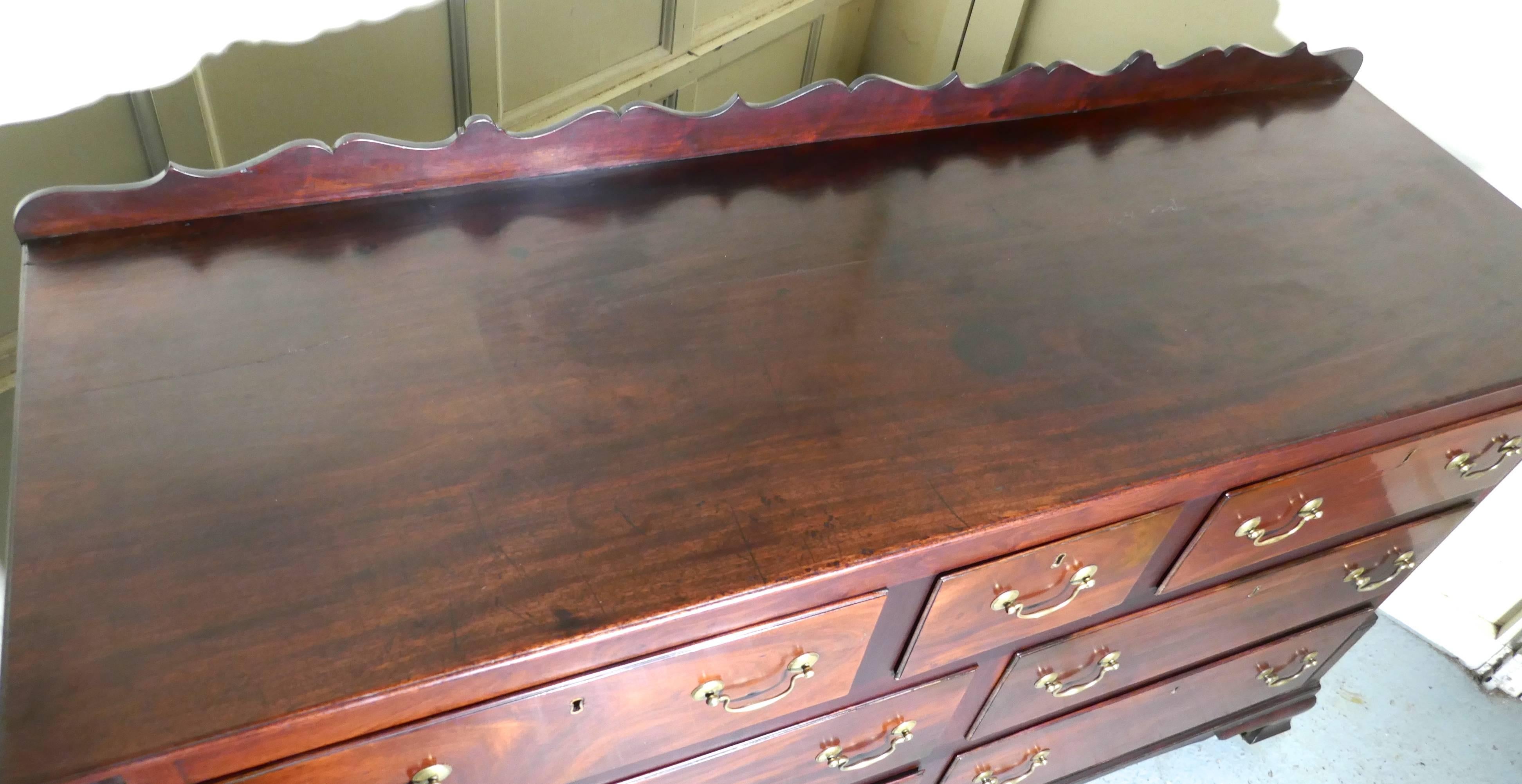 Large 18th Century Mahogany Lancashire Chest of Drawers George III Dresser 4