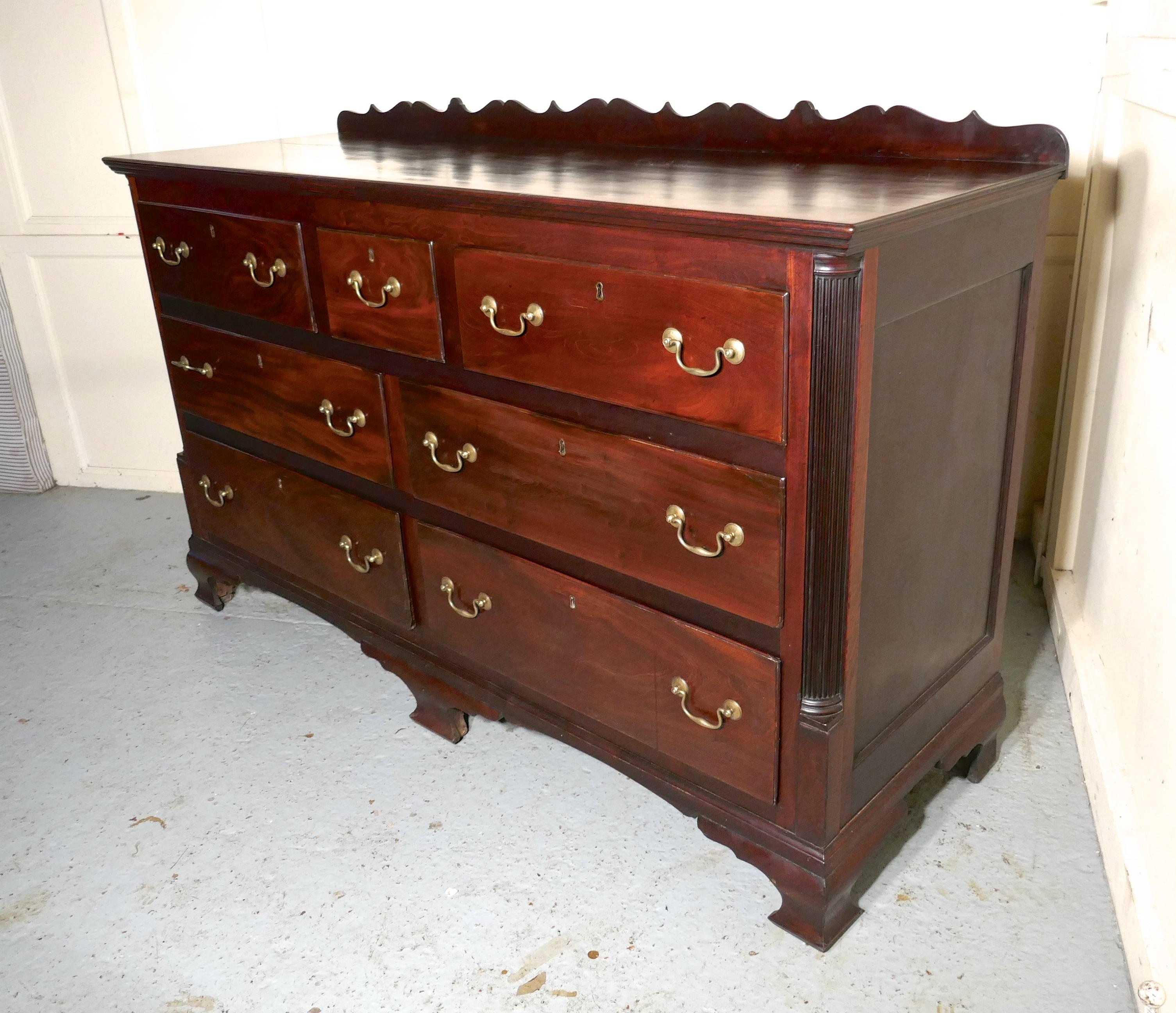 Country Large 18th Century Mahogany Lancashire Chest of Drawers George III Dresser
