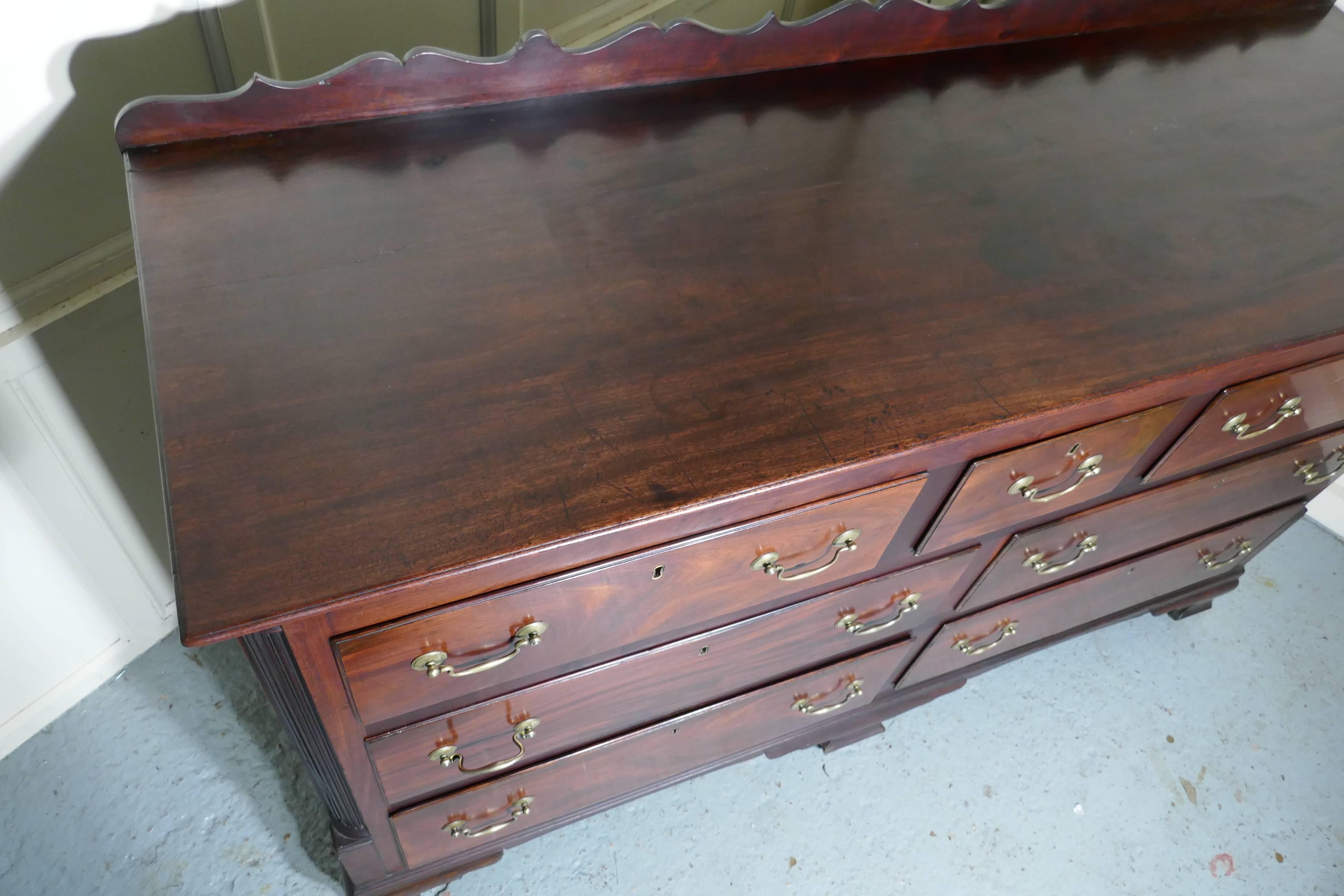 Large 18th Century Mahogany Lancashire Chest of Drawers George III Dresser 3