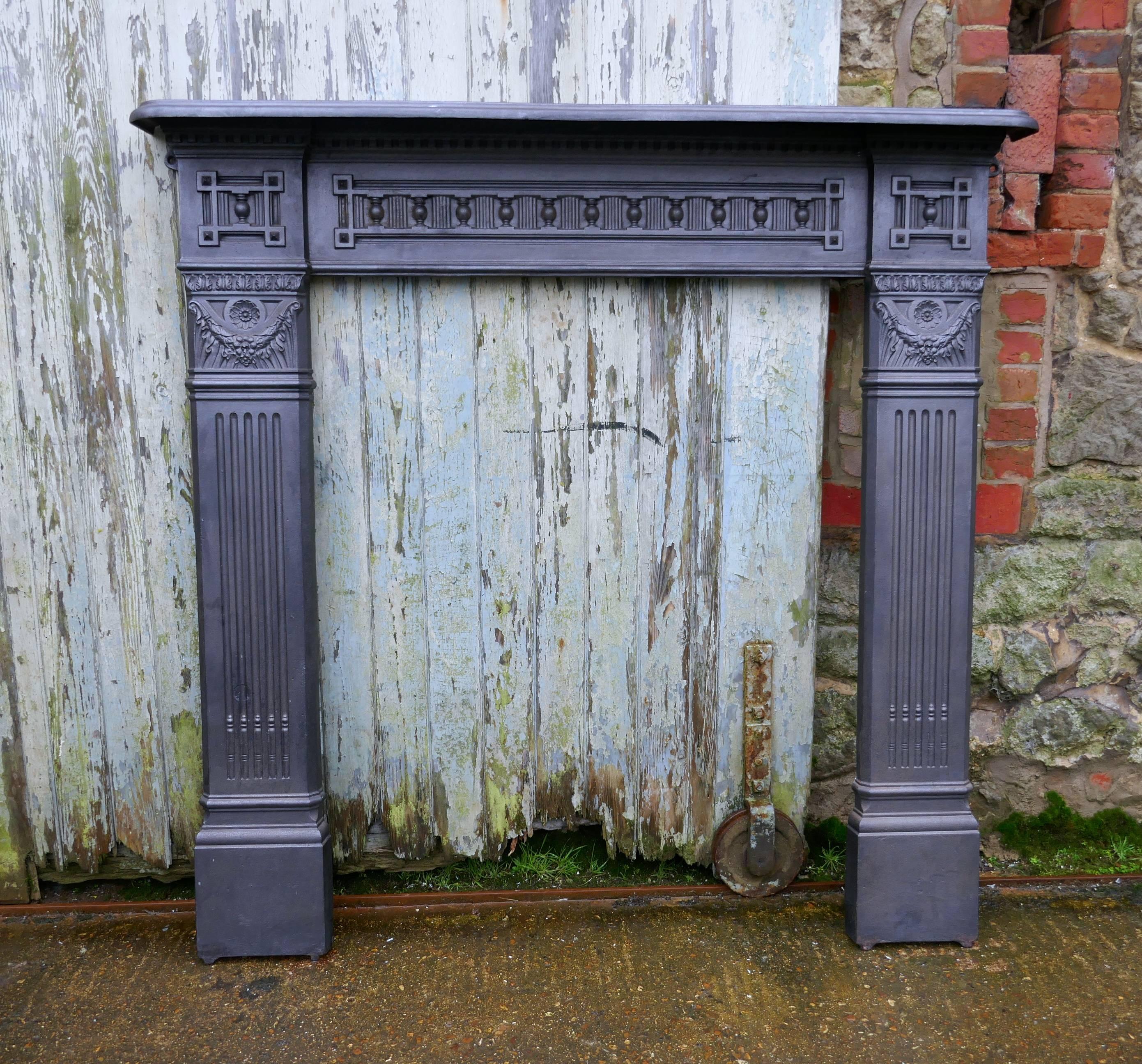 Large 19th Century Cast Iron Fire Place 2