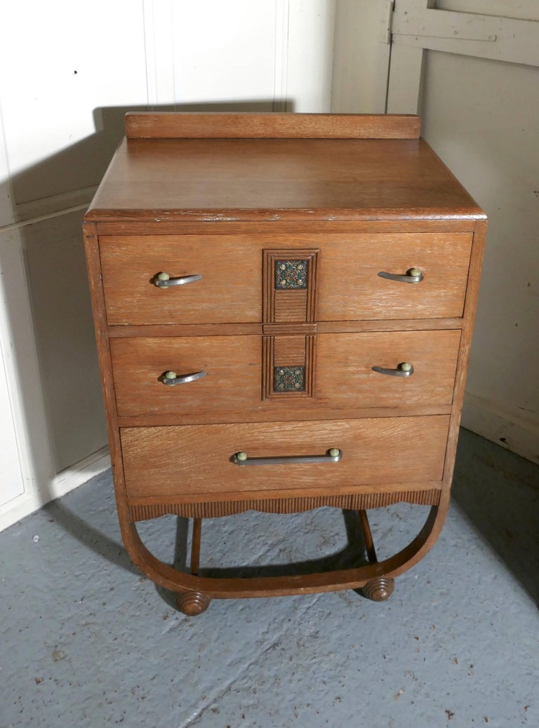 Art Deco Limed Oak Bedroom Suite by Heals at 1stDibs