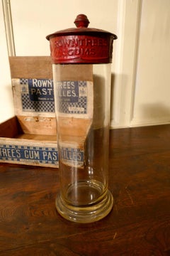Pair of 19th Century Rountree’s Sweet Gums Jars with Carton