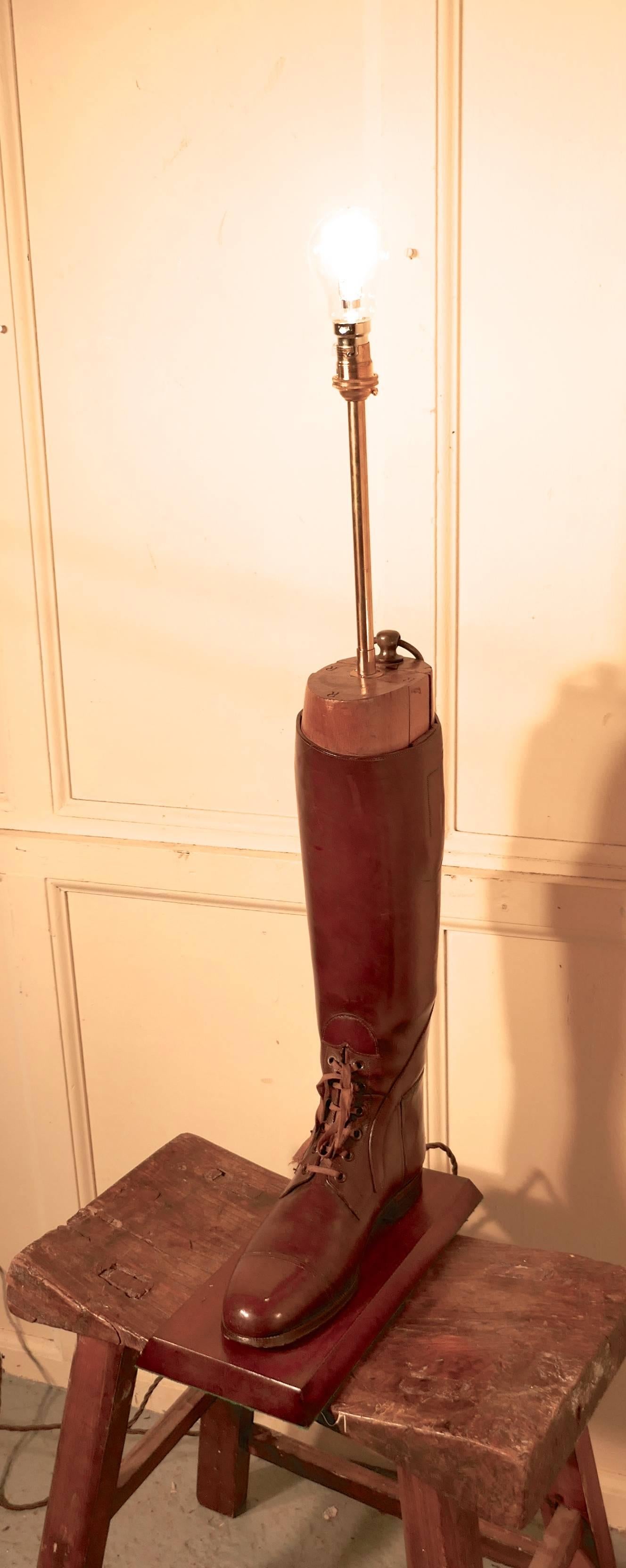 Leather Table Lamps, A pair of 20th Century Cavalry Officer’s Riding Boots