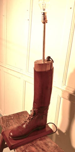 Table Lamps, A pair of 20th Century Cavalry Officer’s Riding Boots