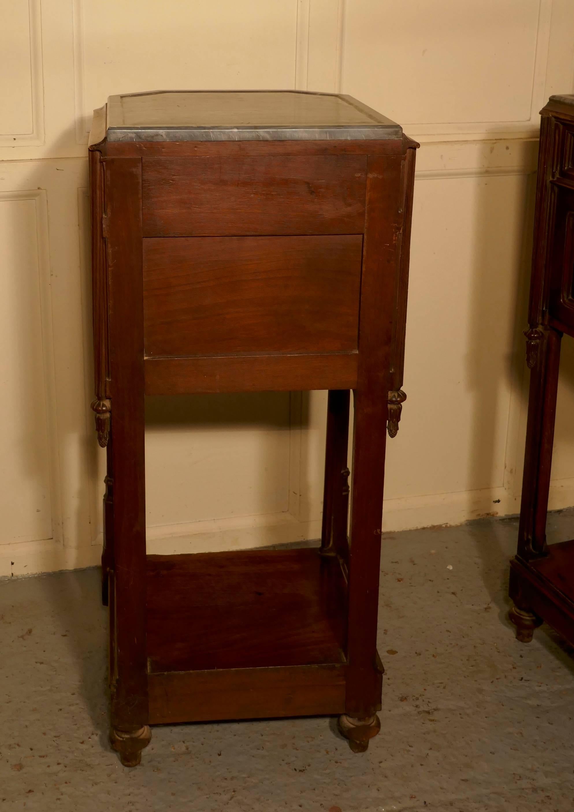 Pair of French 19th Century Gothic Oak Bedside Cupboards 1